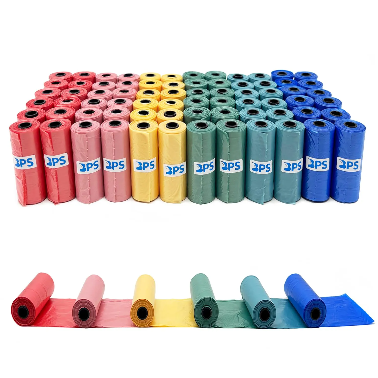 BPS - 1080 sacchetti per escrementi di cani, per animali domestici, confezione da 72 rotoli, multicolore, BPS-5382 x 01 - immagine 4