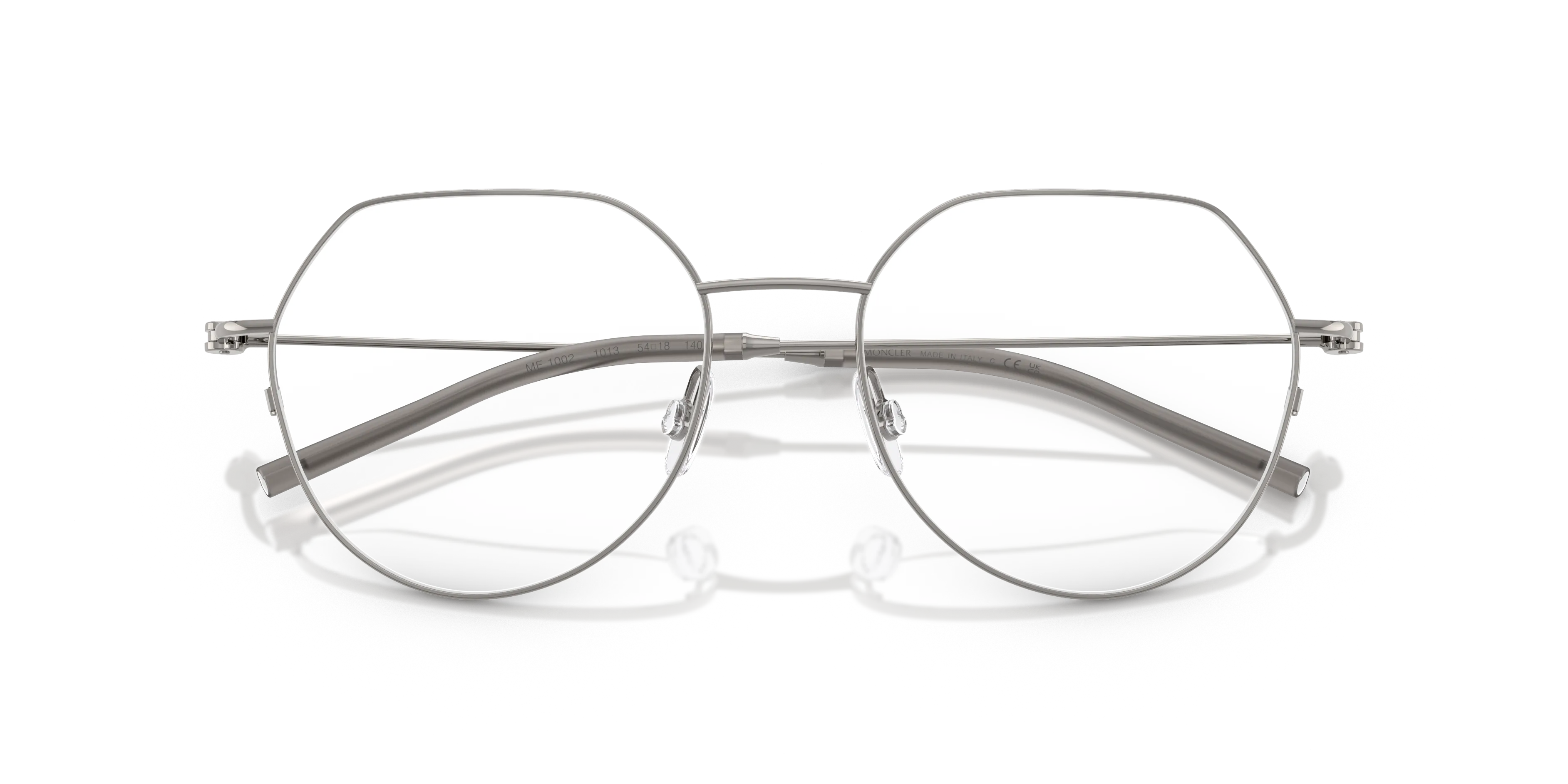 Moncler ME1002 1013 Montature da vista Acciaio Grigio Trasparente Geometrica Normale - immagine 2
