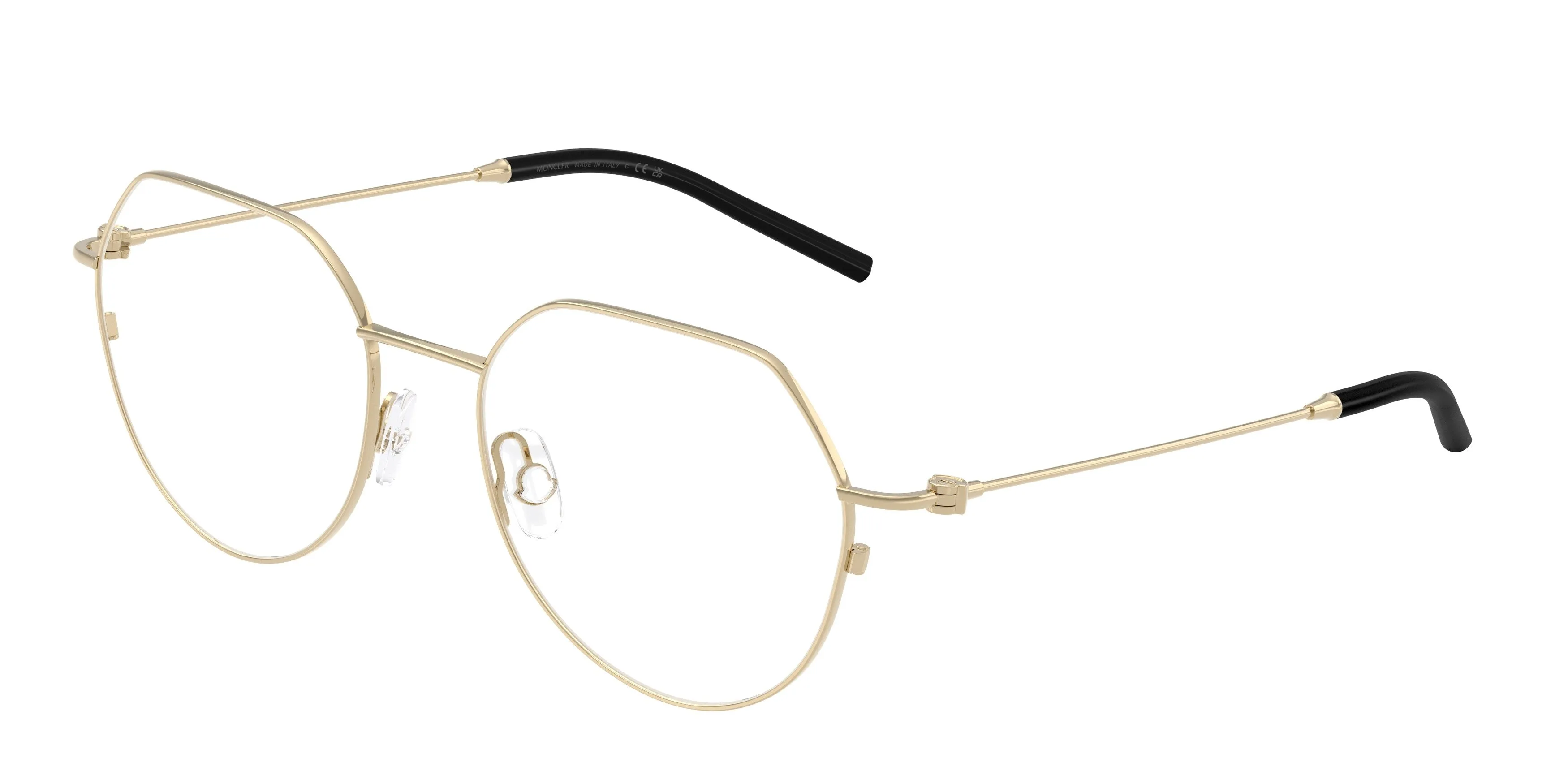 Moncler ME1002 1007 Montature da vista Acciaio Oro Trasparente Geometrica Normale - immagine 1