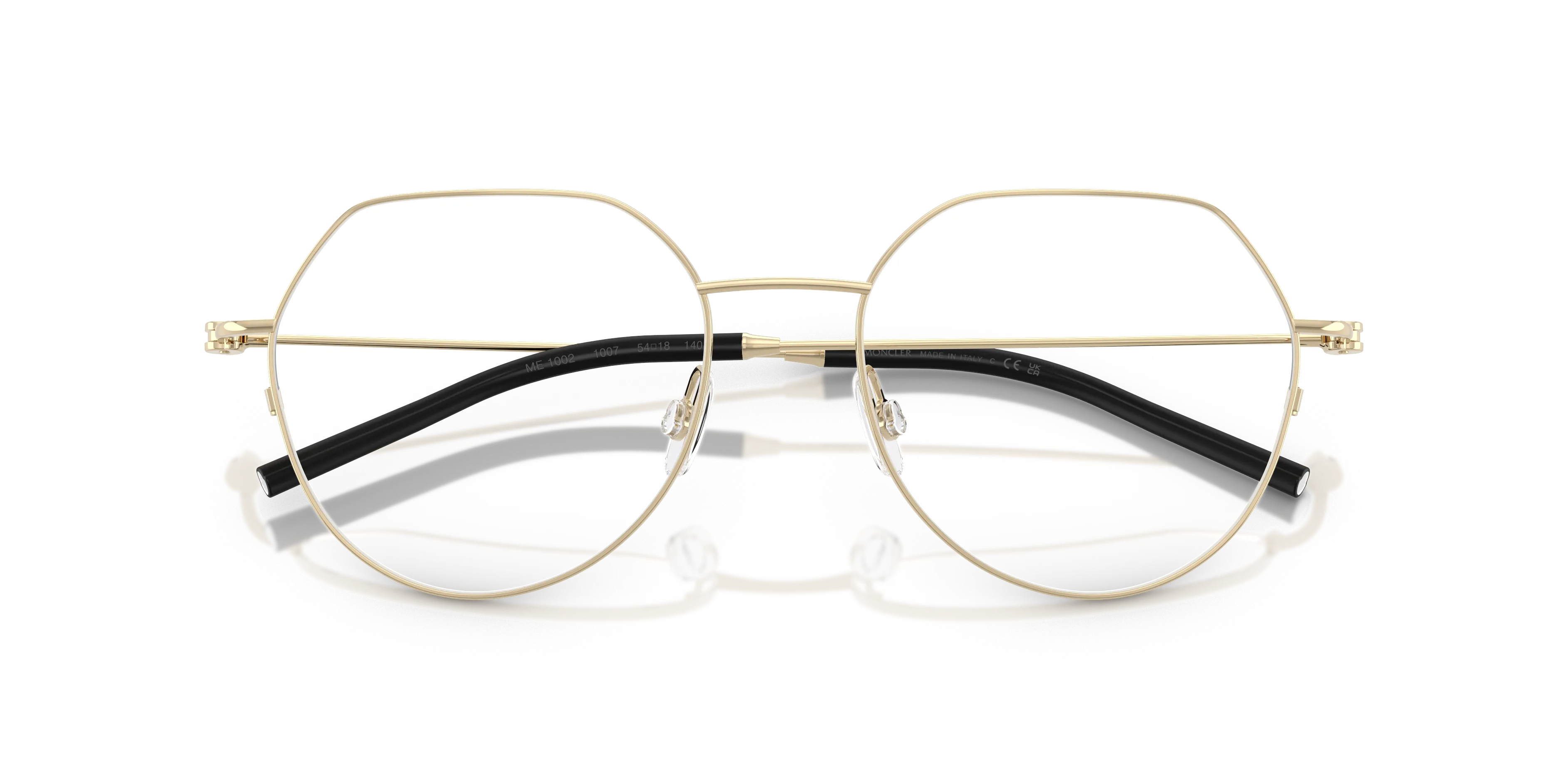 Moncler ME1002 1007 Montature da vista Acciaio Oro Trasparente Geometrica Normale - immagine 2