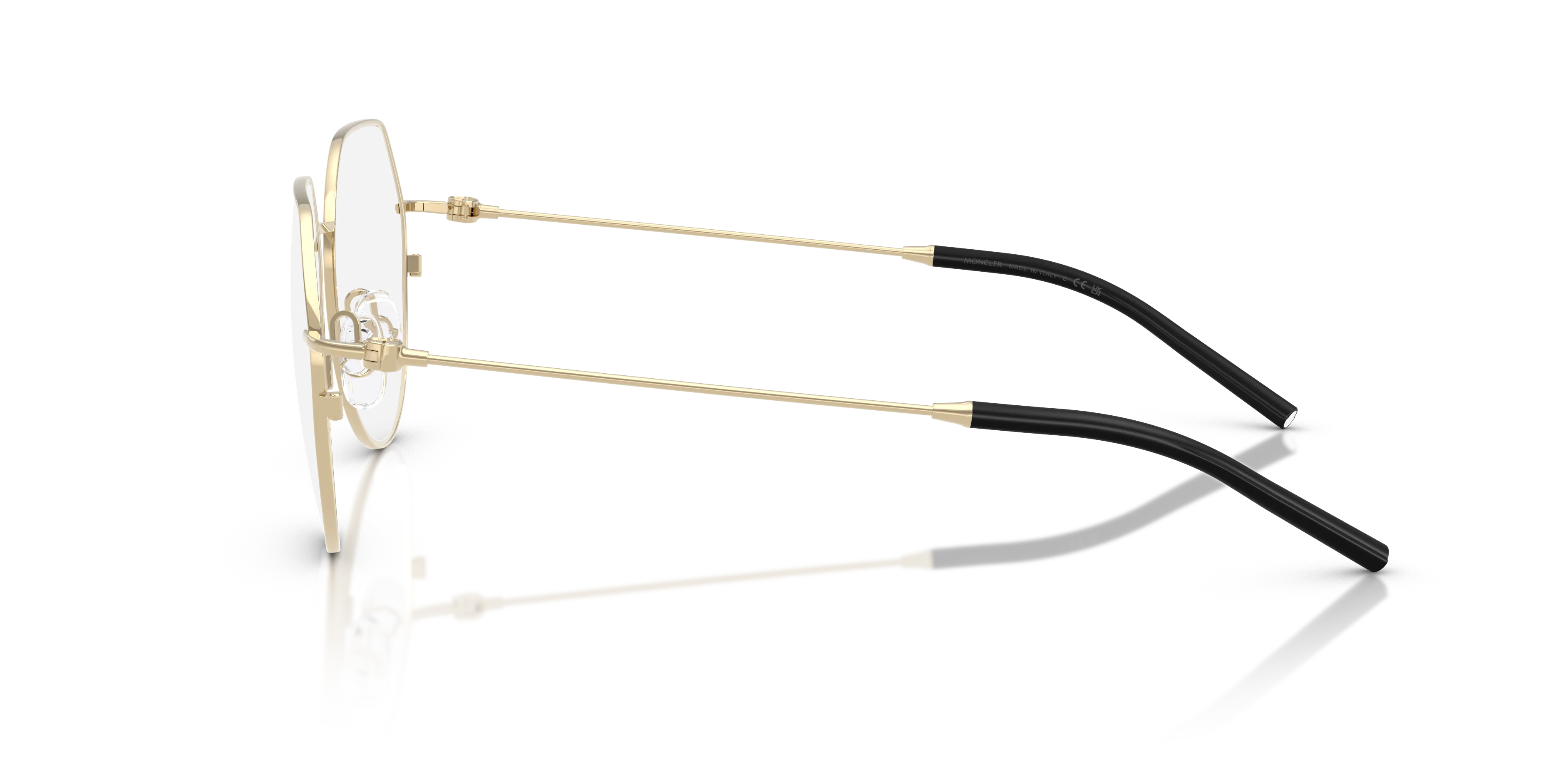 Moncler ME1002 1007 Montature da vista Acciaio Oro Trasparente Geometrica Normale - immagine 4
