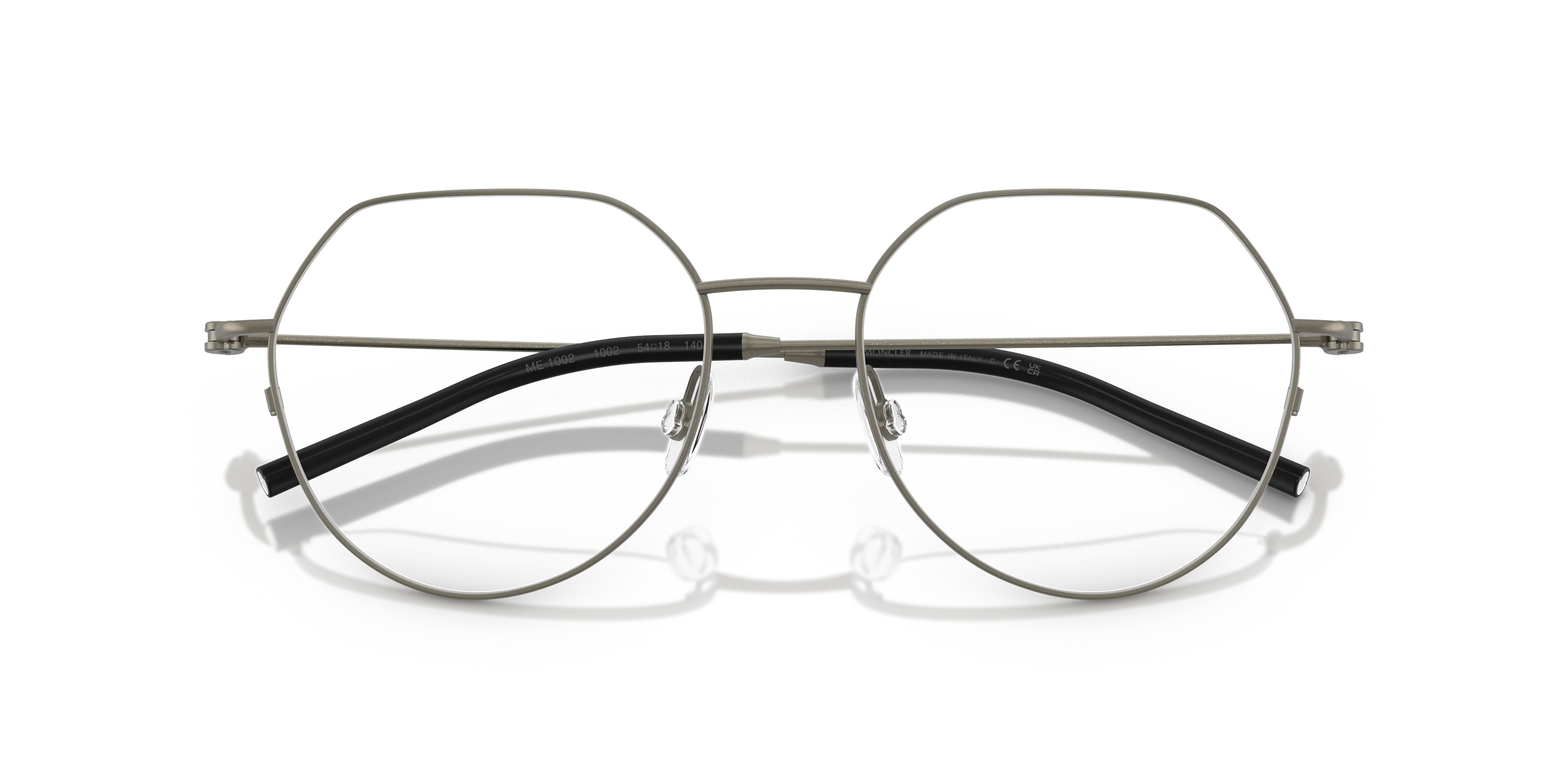 Moncler ME1002 1002 Montature da vista Acciaio Grigio Trasparente Geometrica Normale - immagine 2