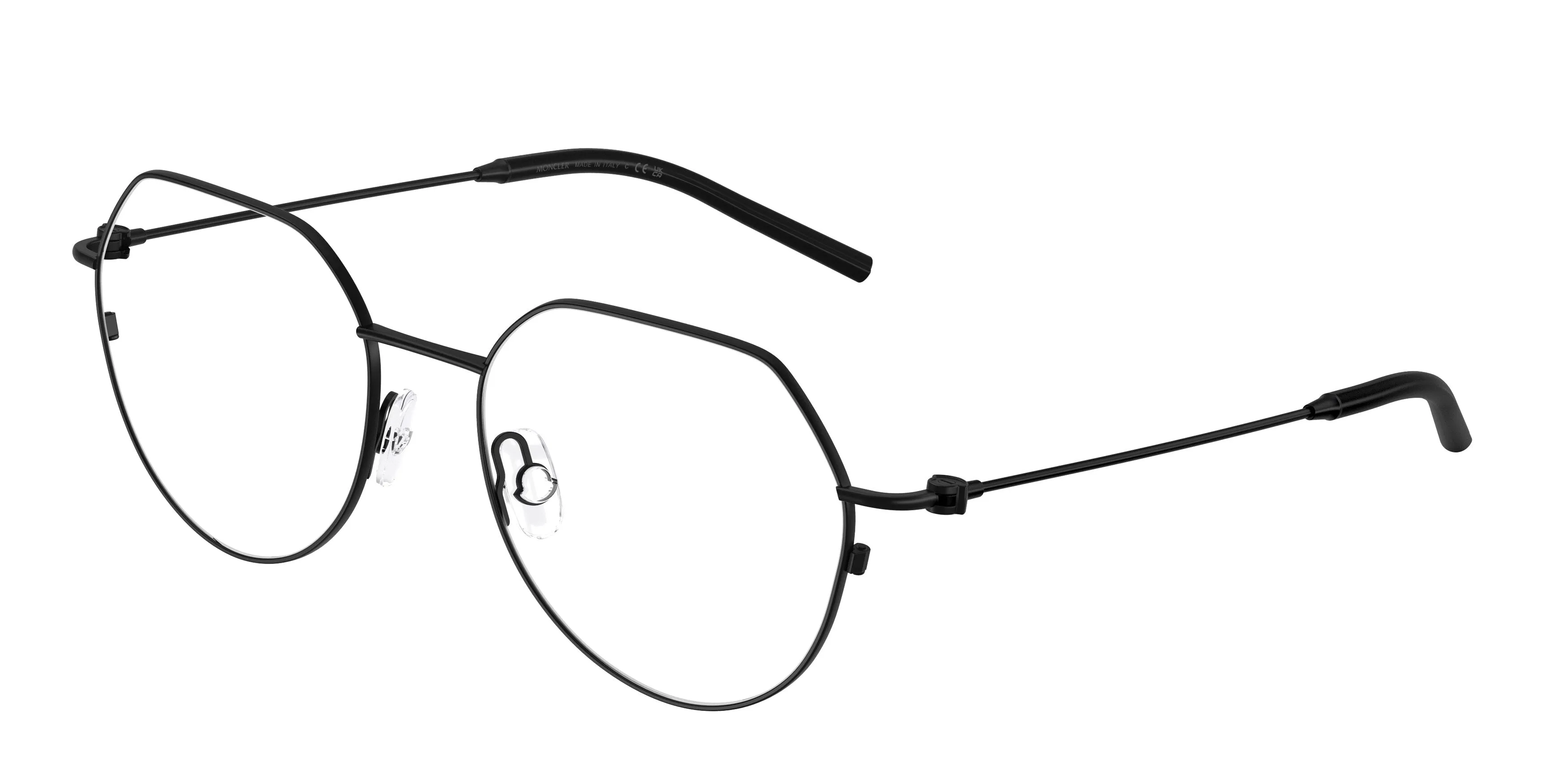 Moncler ME1002 1001 Montature da vista Acciaio Nero Trasparente Geometrica Normale - immagine 1