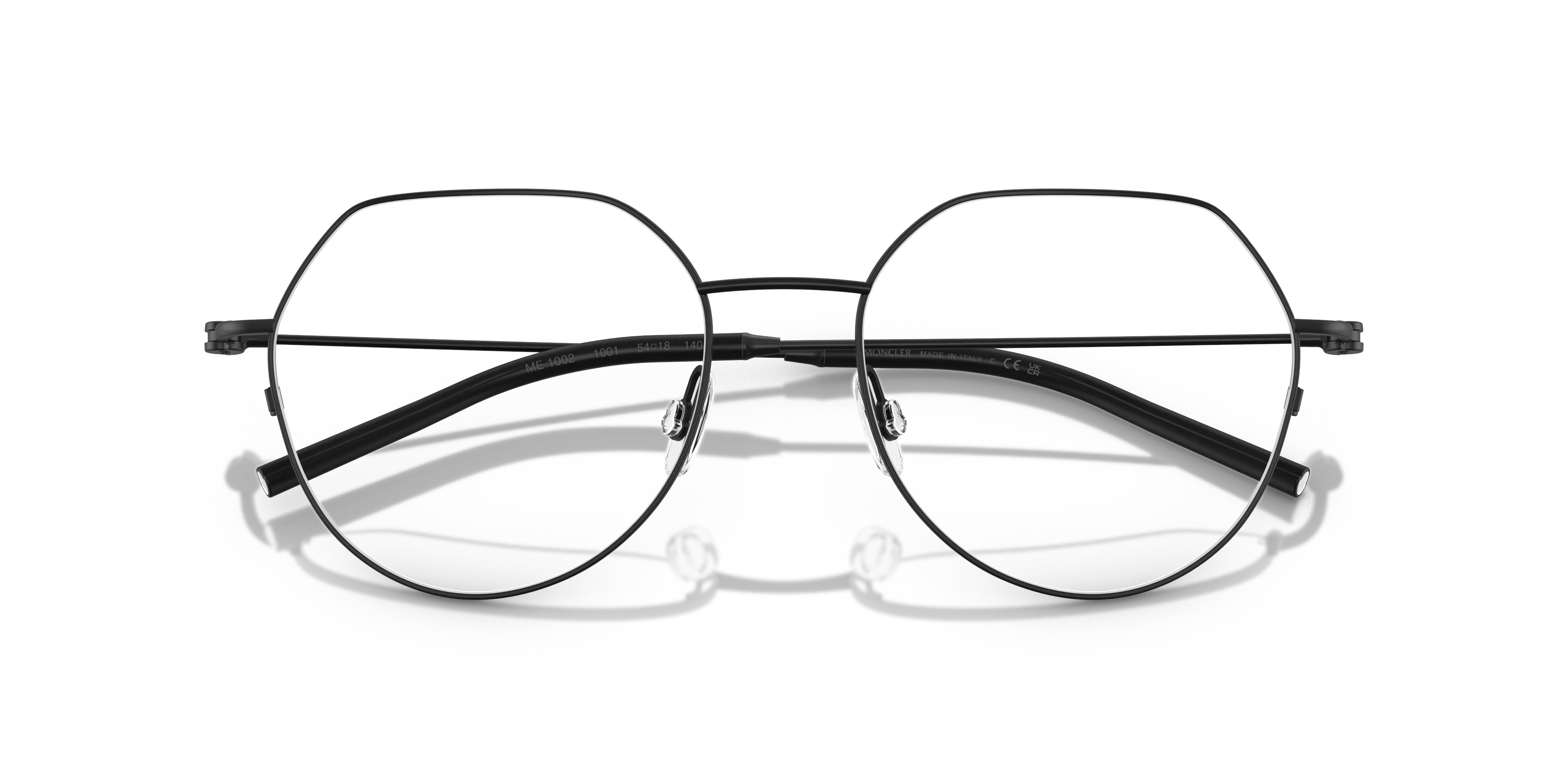 Moncler ME1002 1001 Montature da vista Acciaio Nero Trasparente Geometrica Normale - immagine 2