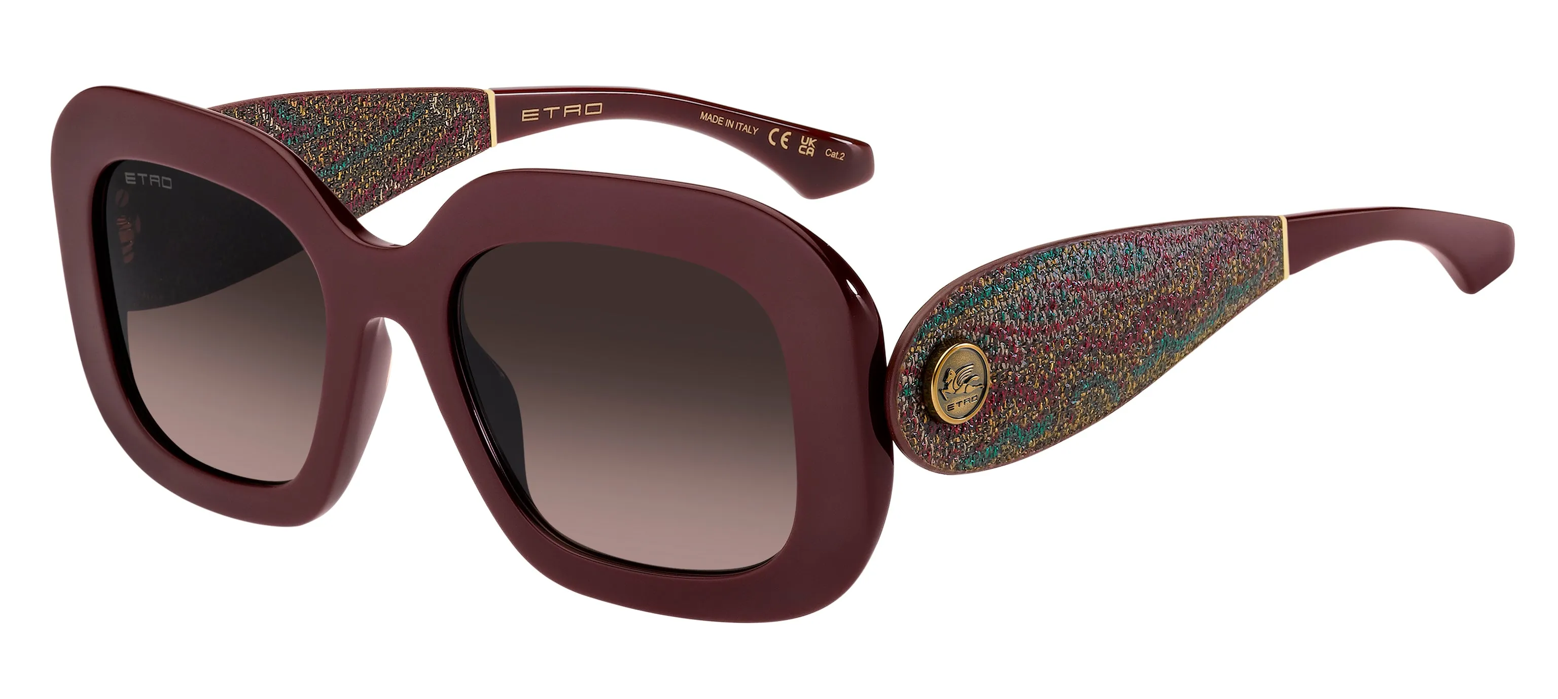 ETRO ETRO 0141/G/S LHF/HA Occhiali da sole Acetato Bordeaux Marrone Squadrata Normale Sfumato - immagine 1