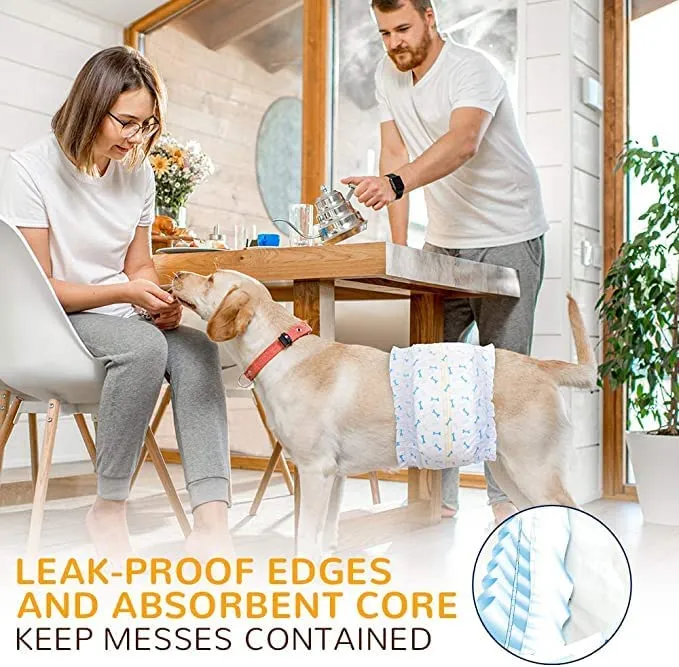Dono Pannolini per cani e animali domestici, usa e getta, per cuccioli e cani, super assorbenti (6 m – 60 count) - immagine 2