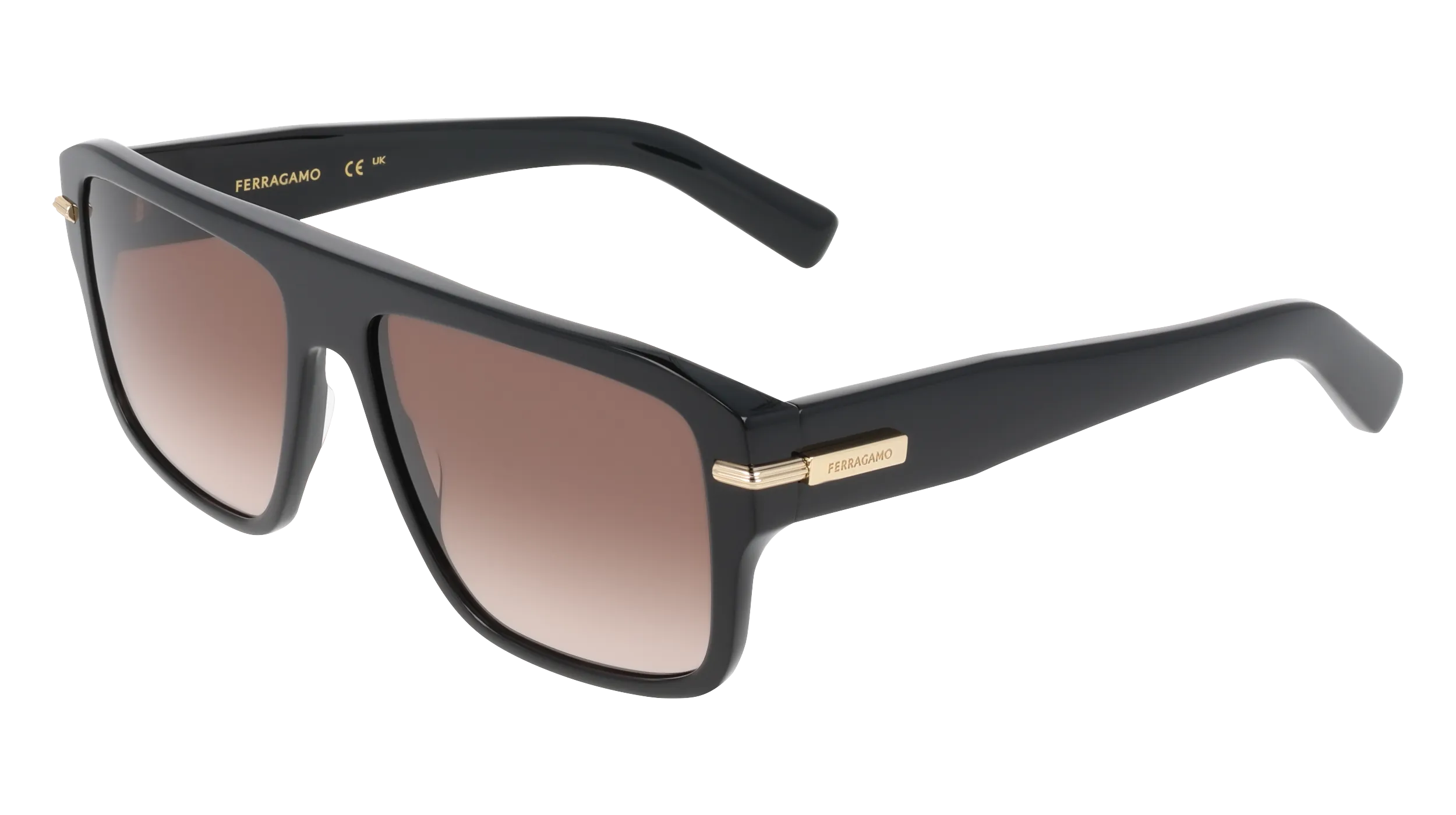 Ferragamo SF2078SLBI 003 Occhiali da sole Acetato Nero Marrone Squadrata Normale - immagine 1