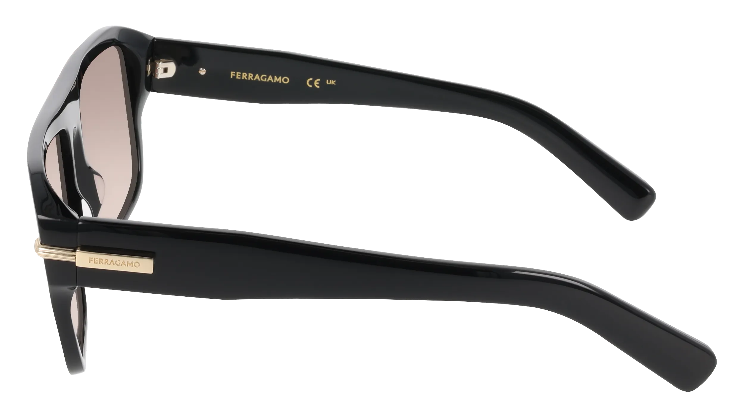 Ferragamo SF2078SLBI 003 Occhiali da sole Acetato Nero Marrone Squadrata Normale - immagine 3