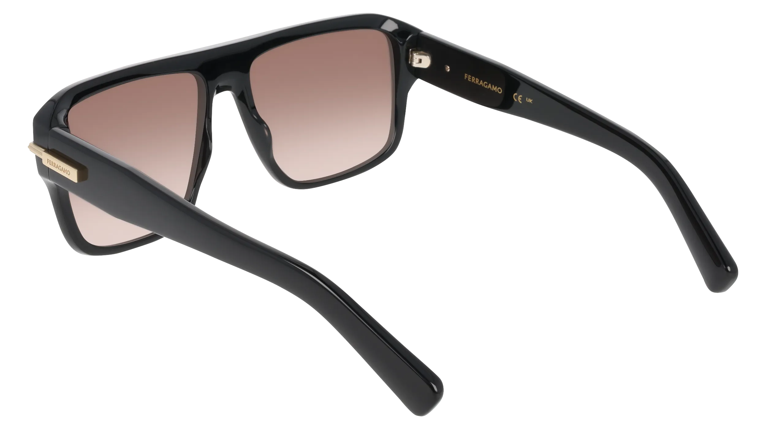 Ferragamo SF2078SLBI 003 Occhiali da sole Acetato Nero Marrone Squadrata Normale - immagine 4