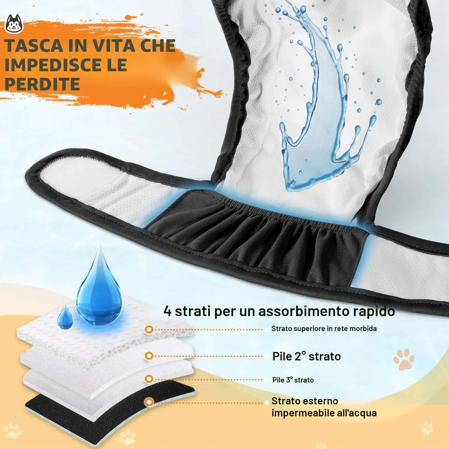 SlowTon Pannolini Riutilizzabili Del Cane Femmina, 3 Pack No Leak Lavabili Dog Period Pantaloni Super assorbenti Pantaloni di Calore Del Cane Comodi Pannolini Sanitari Del Cane con Pulsanti Regolabili - immagine 5