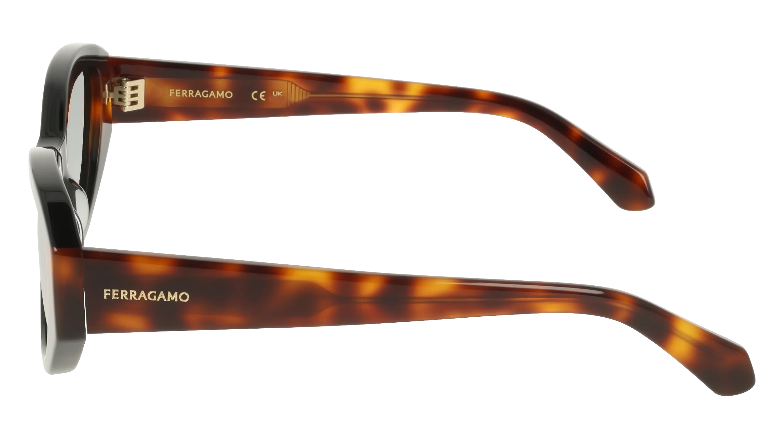 Ferragamo SF2104S 006 Occhiali da sole Acetato Nero Rotonda Normale - immagine 3