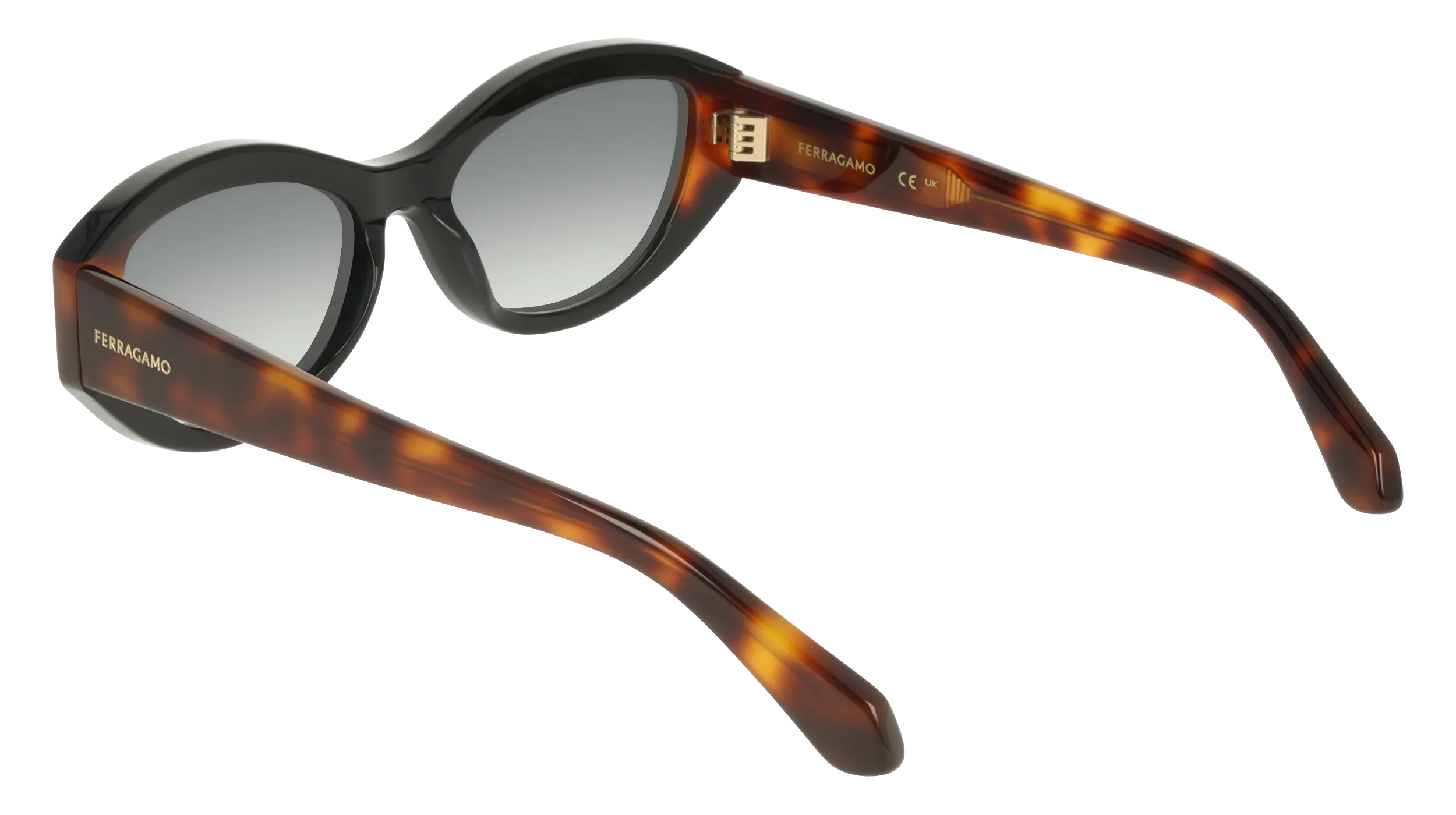 Ferragamo SF2104S 006 Occhiali da sole Acetato Nero Rotonda Normale - immagine 4