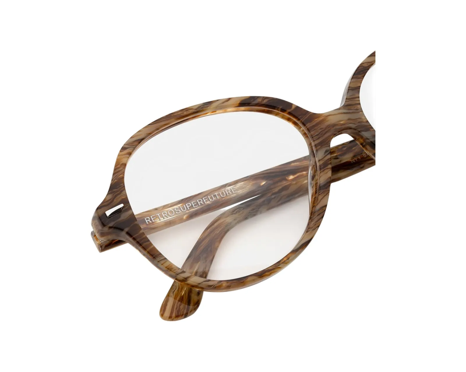 Retrosuperfuture NYY NUMERO 154 GRAFFIATO Montature da vista Acetato Marrone Farfalla - immagine 3