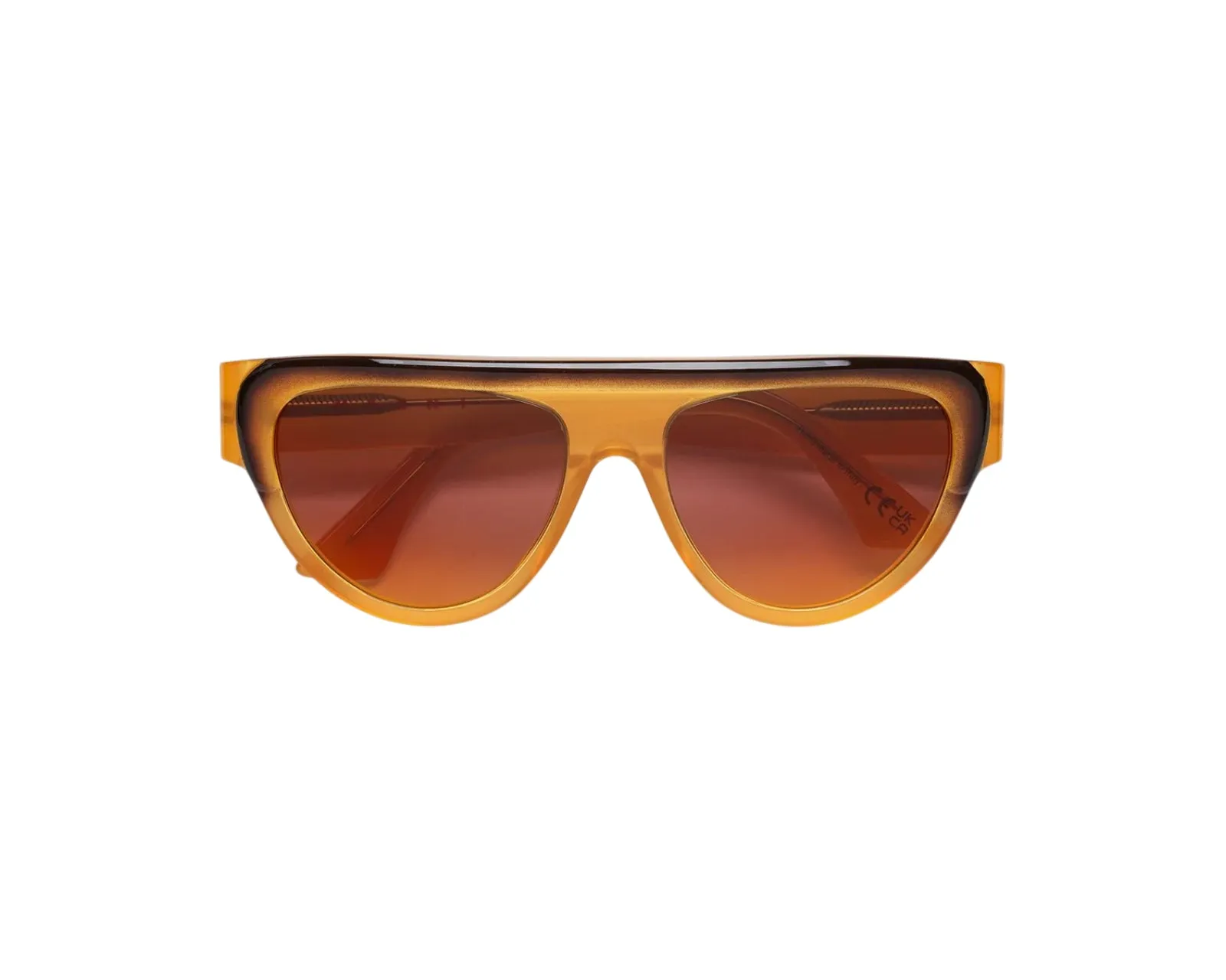 Marni 8AK Ziruna Faded Tan Occhiali da sole Acetato Arancione Rosso Pilot Normale Sfumato - immagine 2