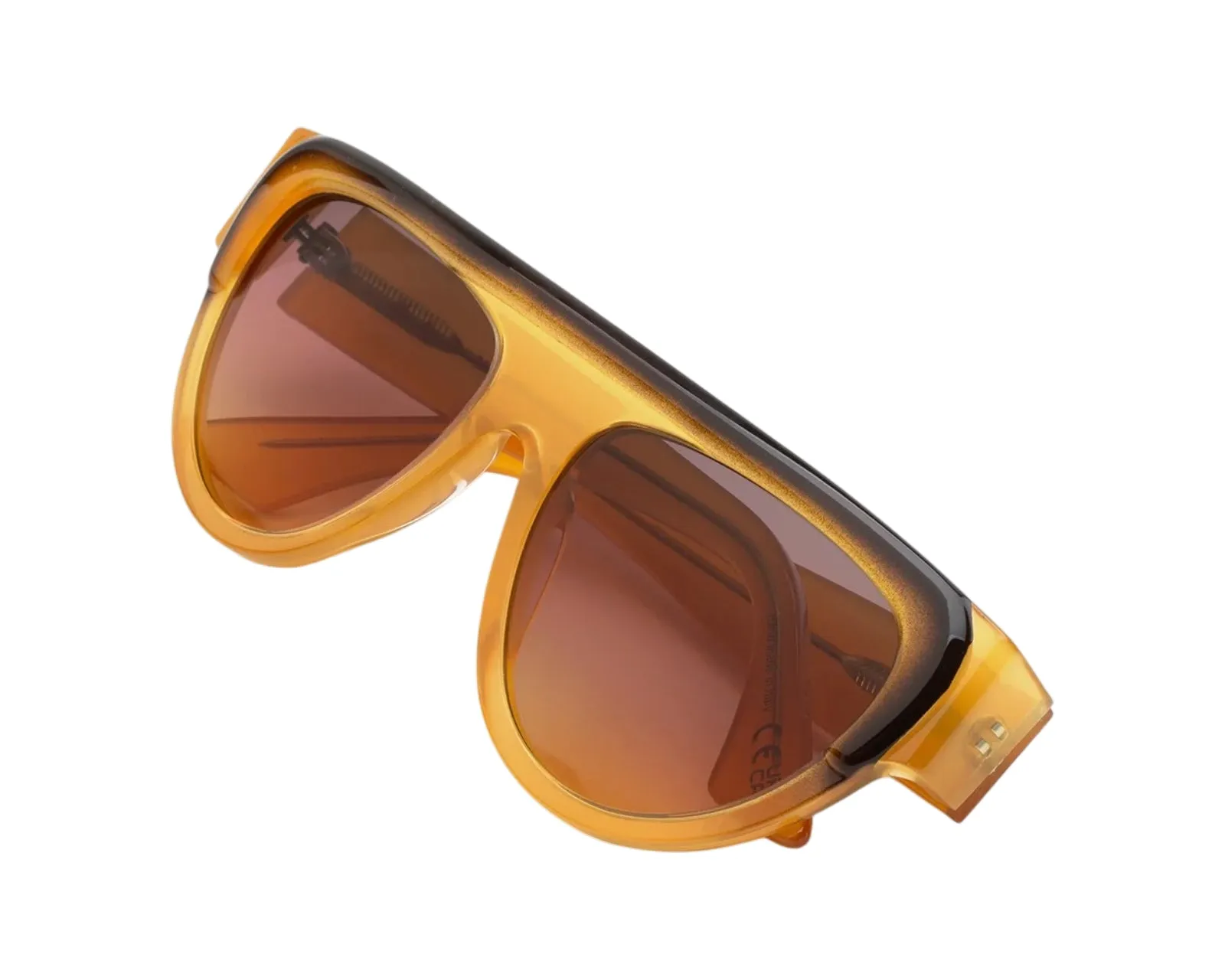 Marni 8AK Ziruna Faded Tan Occhiali da sole Acetato Arancione Rosso Pilot Normale Sfumato - immagine 3