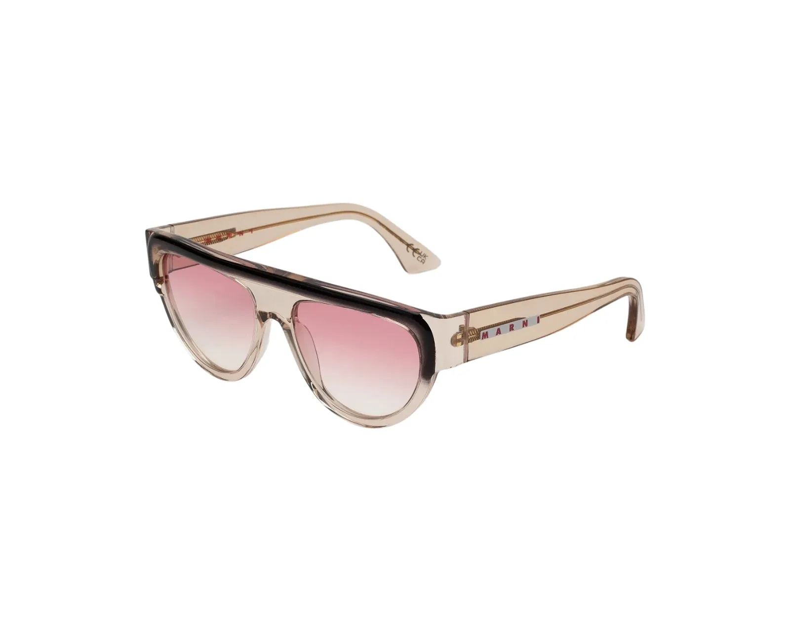 Marni VUV Ziruna Faded Resin Occhiali da sole Acetato Beige Rosa Pilot Normale Sfumato - immagine 1