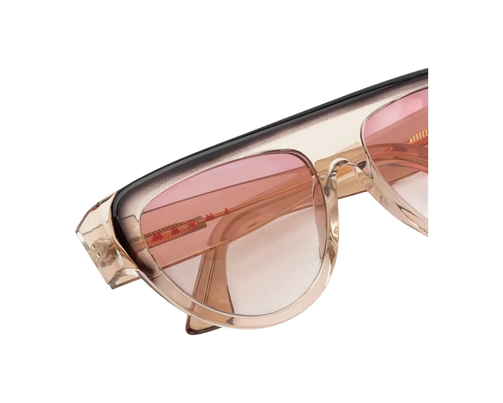 Marni VUV Ziruna Faded Resin Occhiali da sole Acetato Beige Rosa Pilot Normale Sfumato - immagine 3