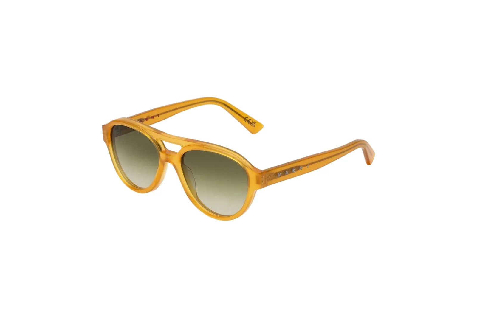 Marni ZAV Zeanou Honey Occhiali da sole Acetato Giallo Verde Pilot Normale Sfumato - immagine 1