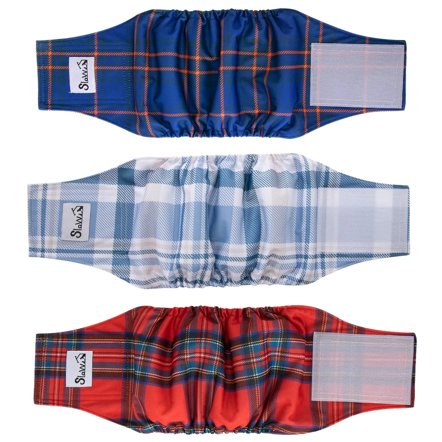 Slowton Male Dog Diapers Wraps, Pannolini lavabili fasce per la pancia con cuscinetti aggiuntivi, Pannolini altamente assorbenti con chiusura flessibile, confezione da 5 - immagine 1
