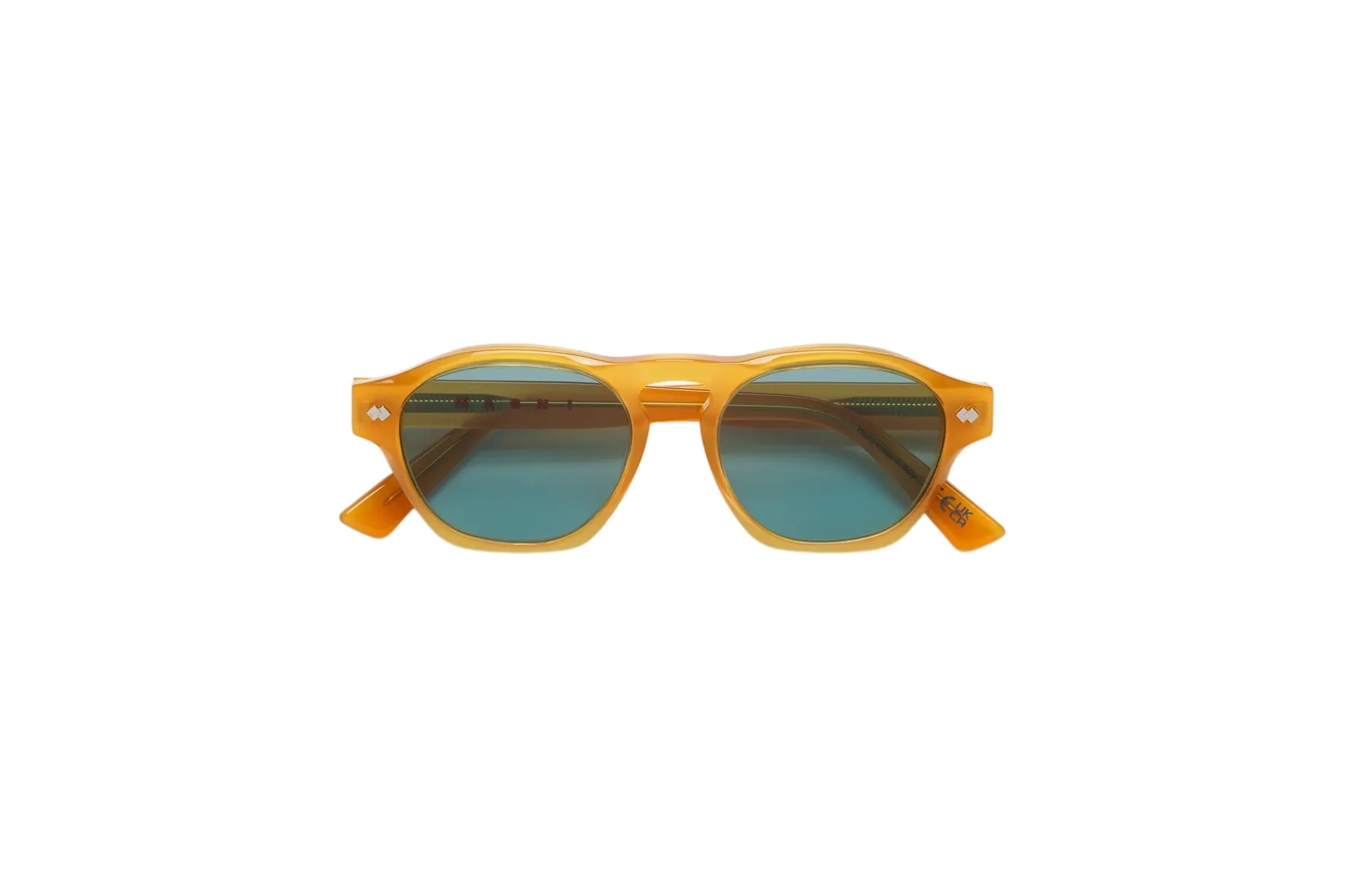 Marni NZ5 Yunari Honey Occhiali da sole Acetato Giallo Azzurro Geometrica Normale - immagine 2