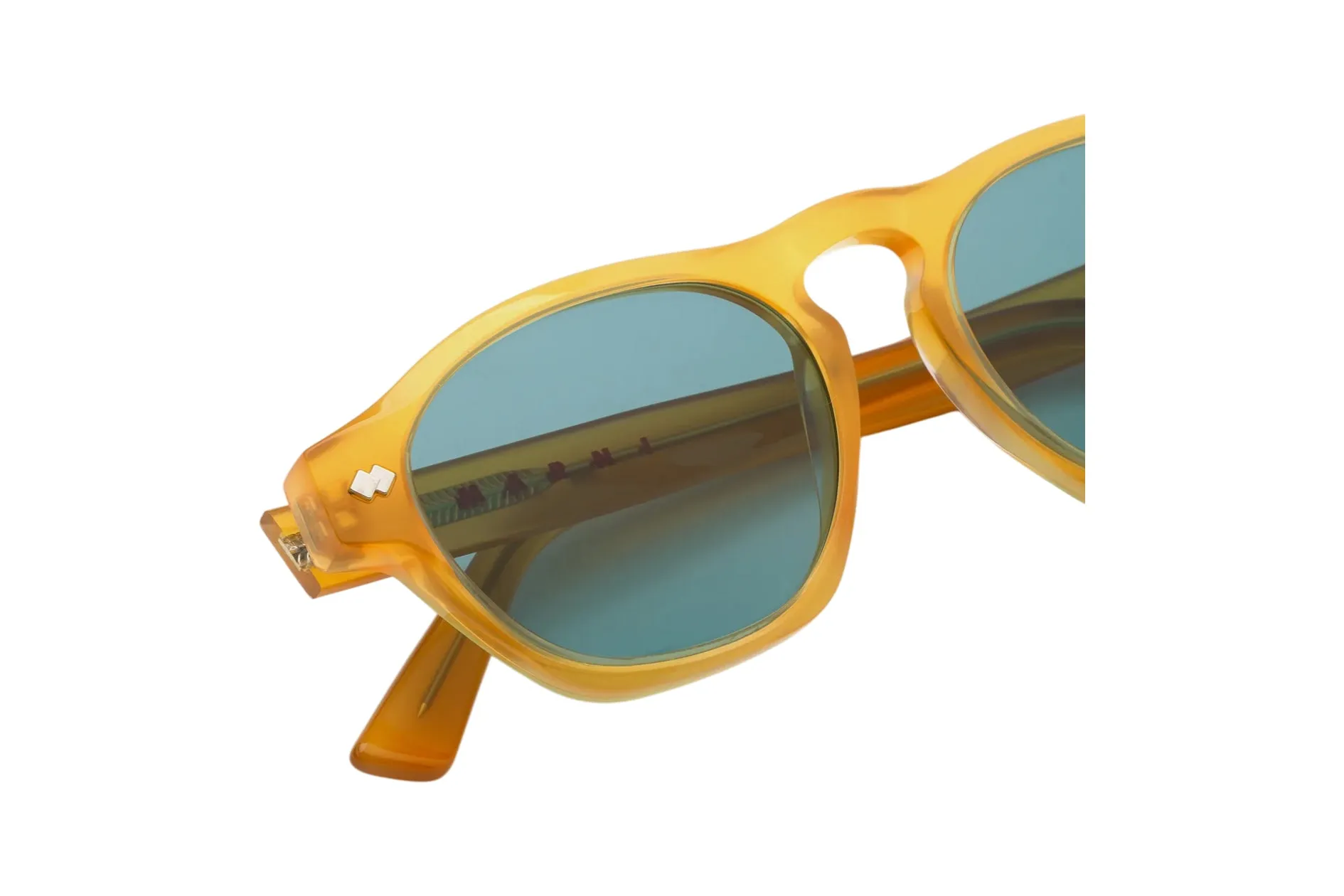 Marni NZ5 Yunari Honey Occhiali da sole Acetato Giallo Azzurro Geometrica Normale - immagine 3