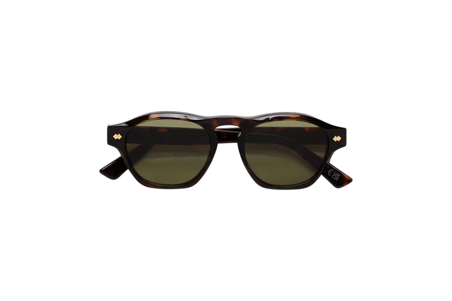 Marni 1X4 Yunari Dark Havana Occhiali da sole Acetato Havana Verde Geometrica Normale - immagine 2