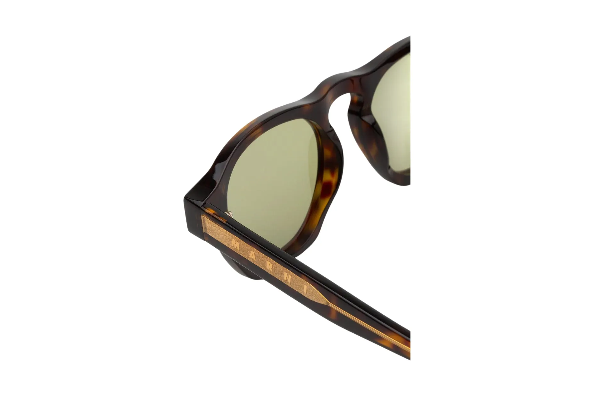 Marni 1X4 Yunari Dark Havana Occhiali da sole Acetato Havana Verde Geometrica Normale - immagine 3