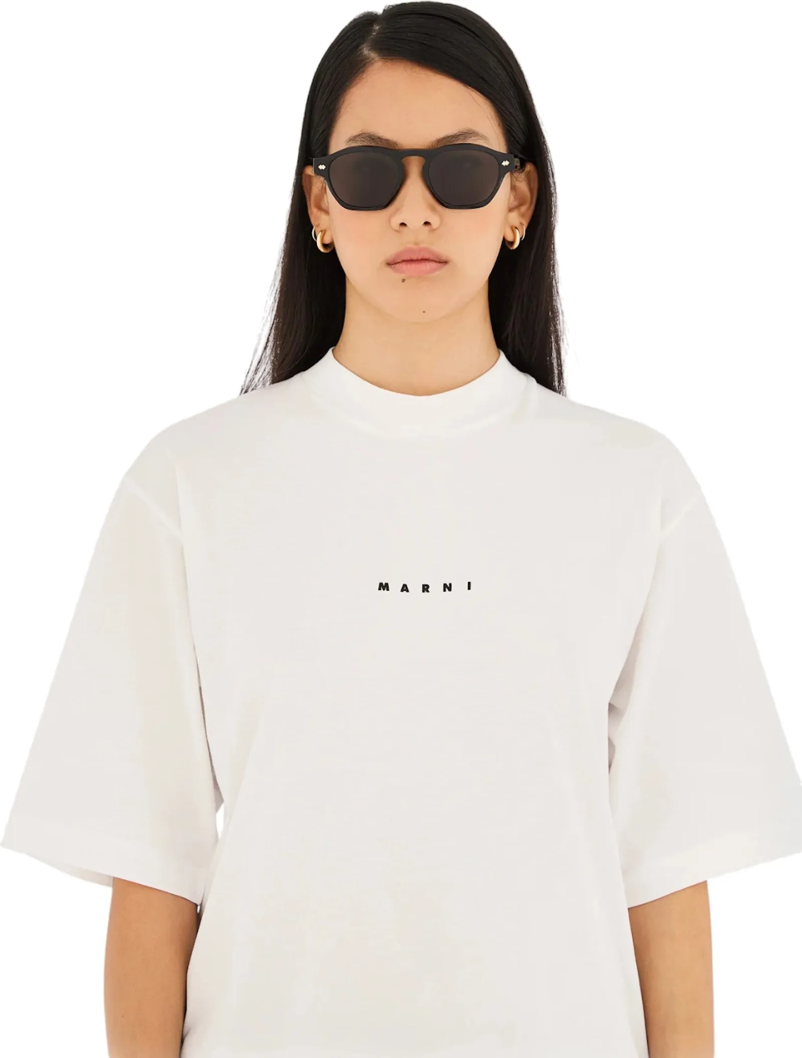 Marni NGR Yunari Black Occhiali da sole Acetato Nero Nero Geometrica Normale - immagine 4