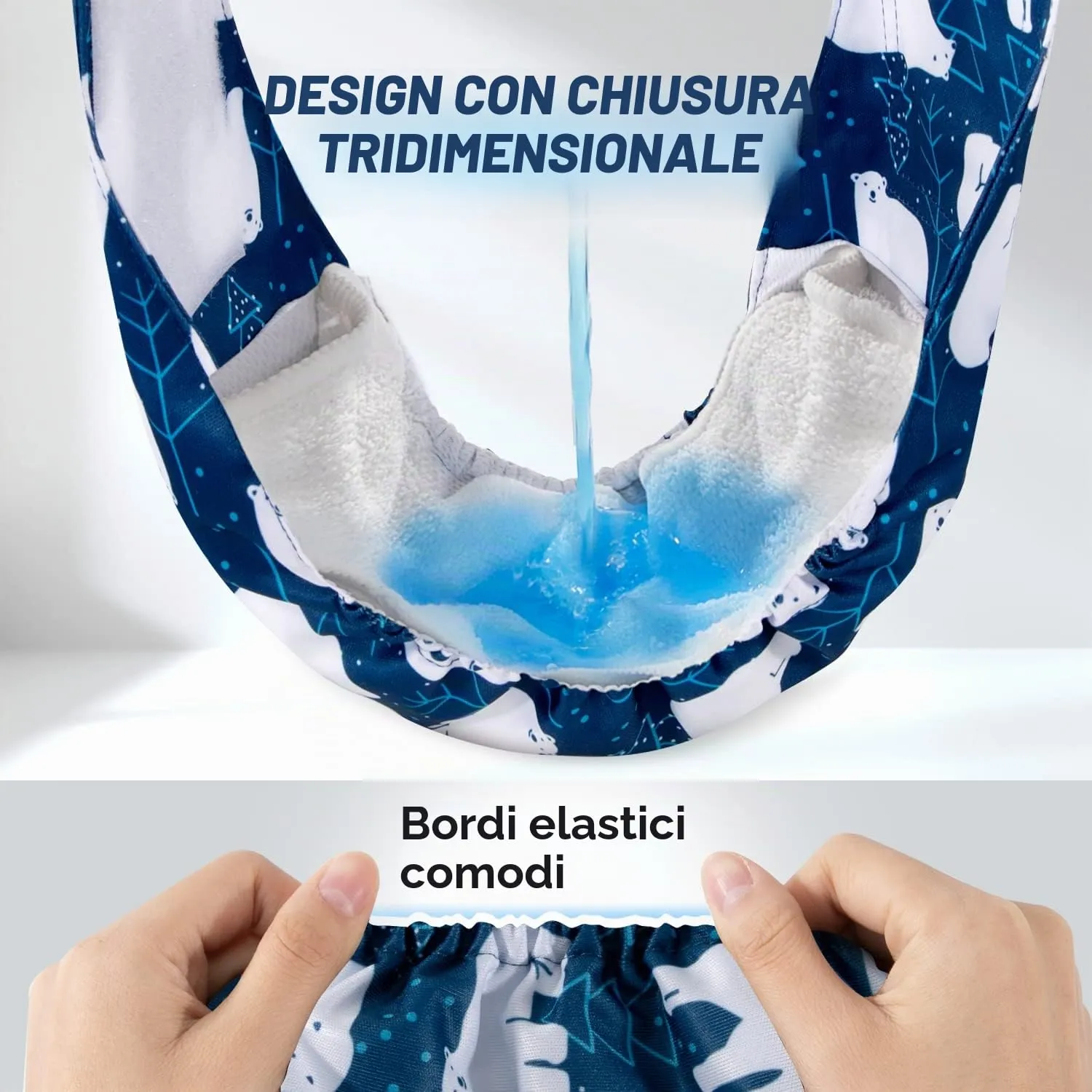 Slowton Male Dog Diapers Wraps, Pannolini lavabili fasce per la pancia con cuscinetti aggiuntivi, Pannolini altamente assorbenti con chiusura flessibile, confezione da 5 - immagine 3