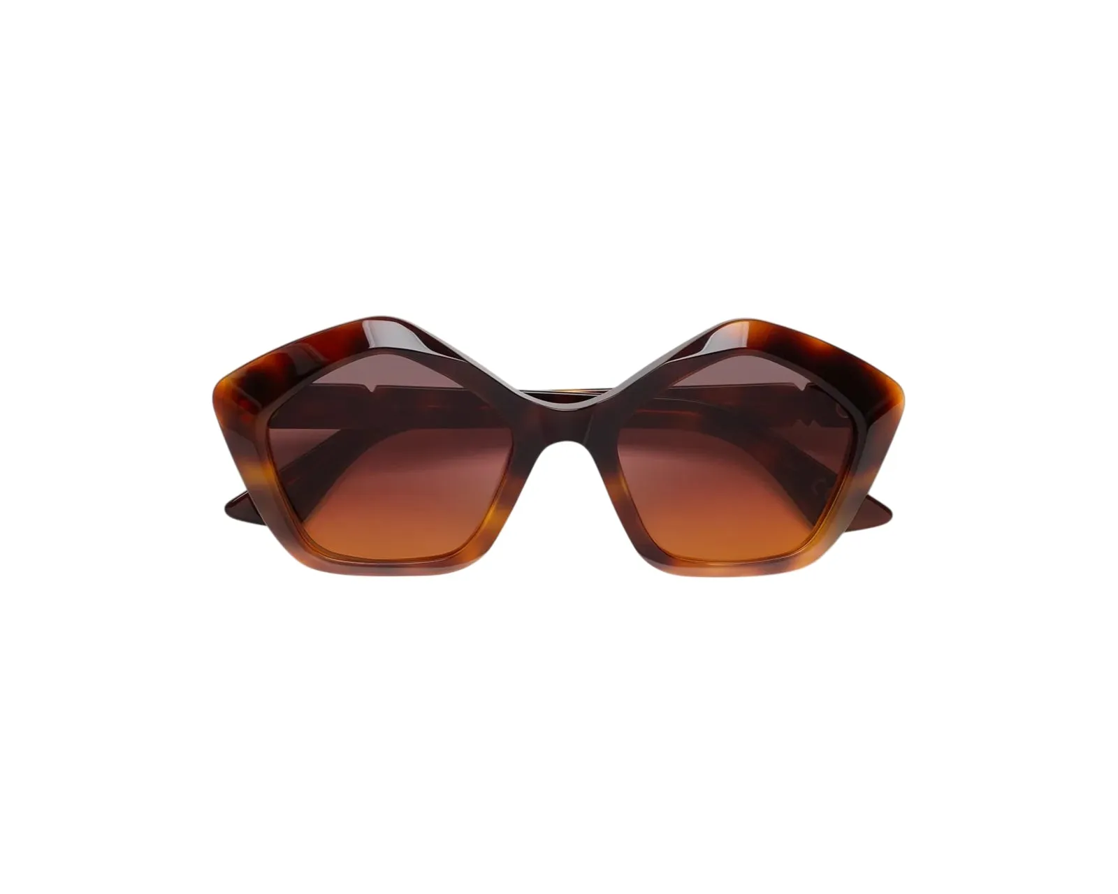 Marni ZXY Eluvi Faded Havana Occhiali da sole Acetato Havana Rosso Geometrica Normale Sfumato - immagine 2