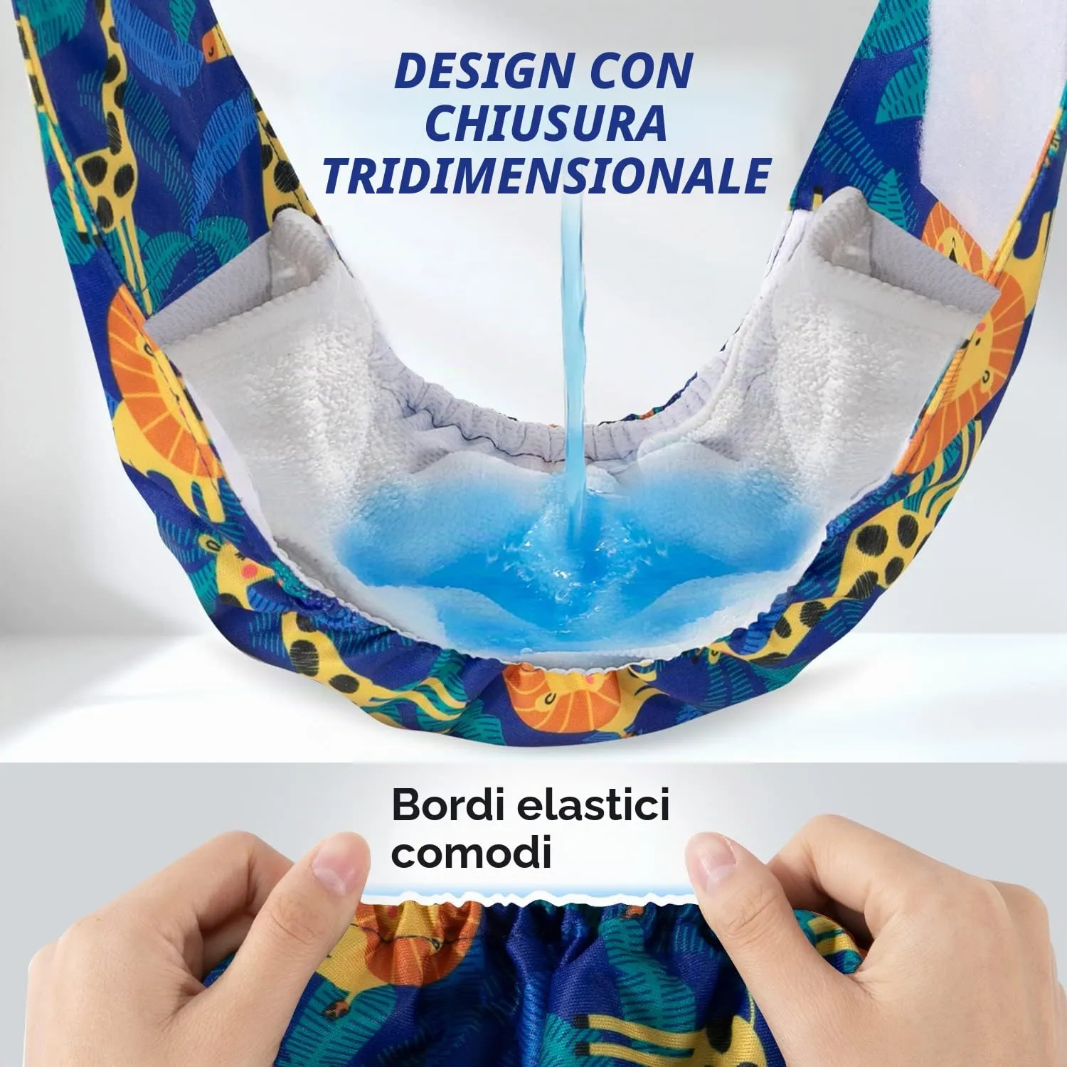 Slowton Male Dog Diapers Wraps, Pannolini lavabili fasce per la pancia con cuscinetti aggiuntivi, Pannolini altamente assorbenti con chiusura flessibile, confezione da 5 - immagine 3
