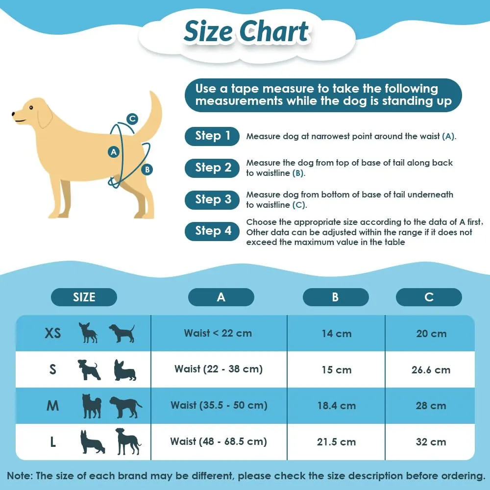 SlowTon Pannolini Riutilizzabili Del Cane Femmina, 3 Pack No Leak Lavabili Dog Period Pantaloni Super assorbenti Pannolini Sanitari Del Cane con Pulsanti Regolabili - immagine 3