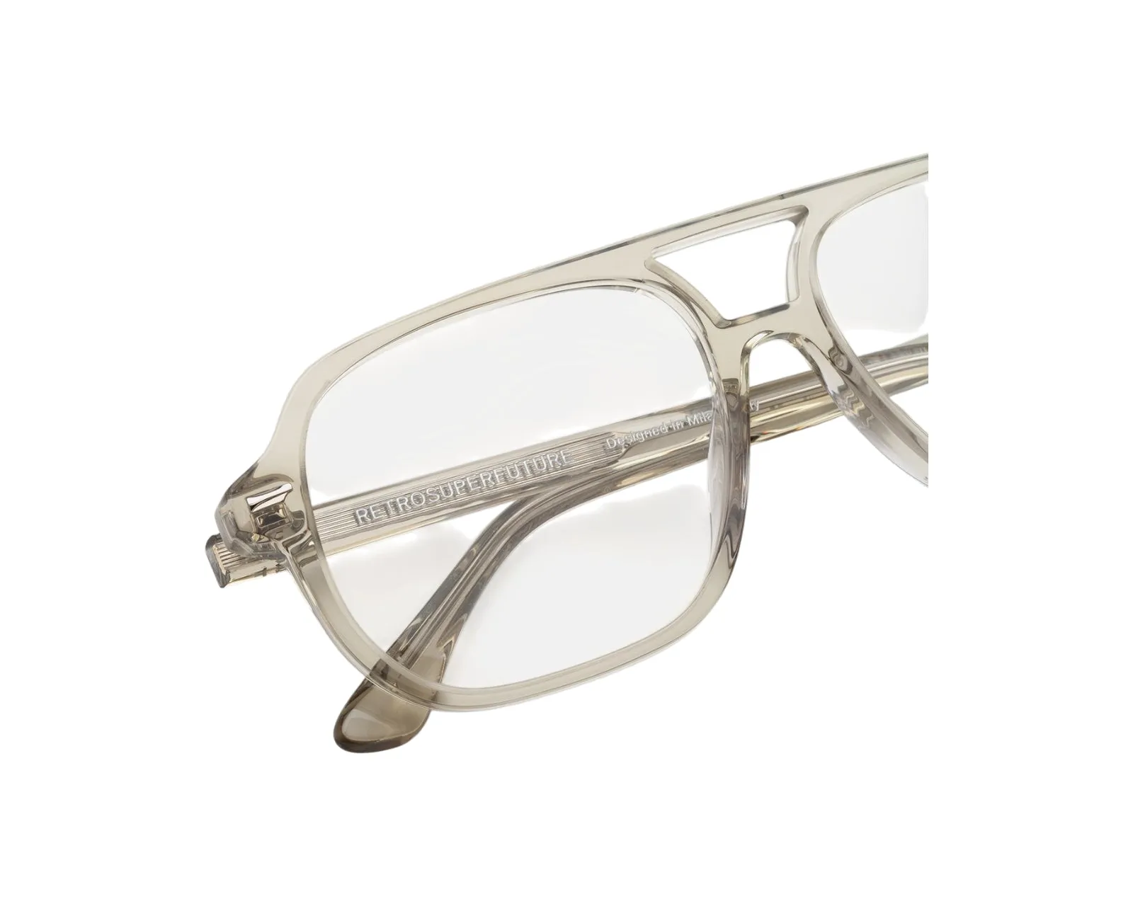 Retrosuperfuture 4D6 NUMERO 152 NEBBIA Montature da vista Acetato Grigio Squadrata - immagine 3