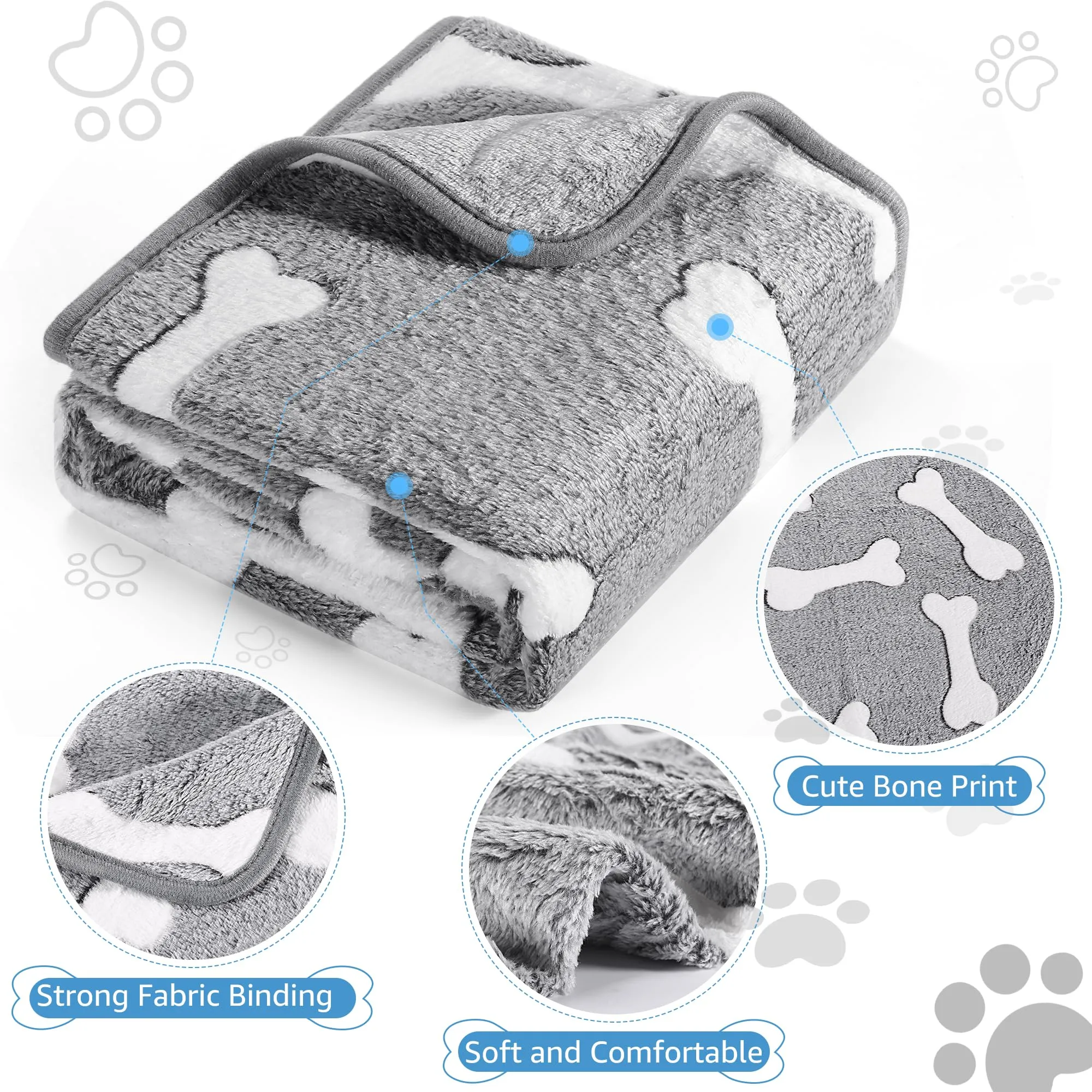 Set di 3 Coperte per Cani e Gatti, Lavabili, Soffici e Morbide - immagine 5