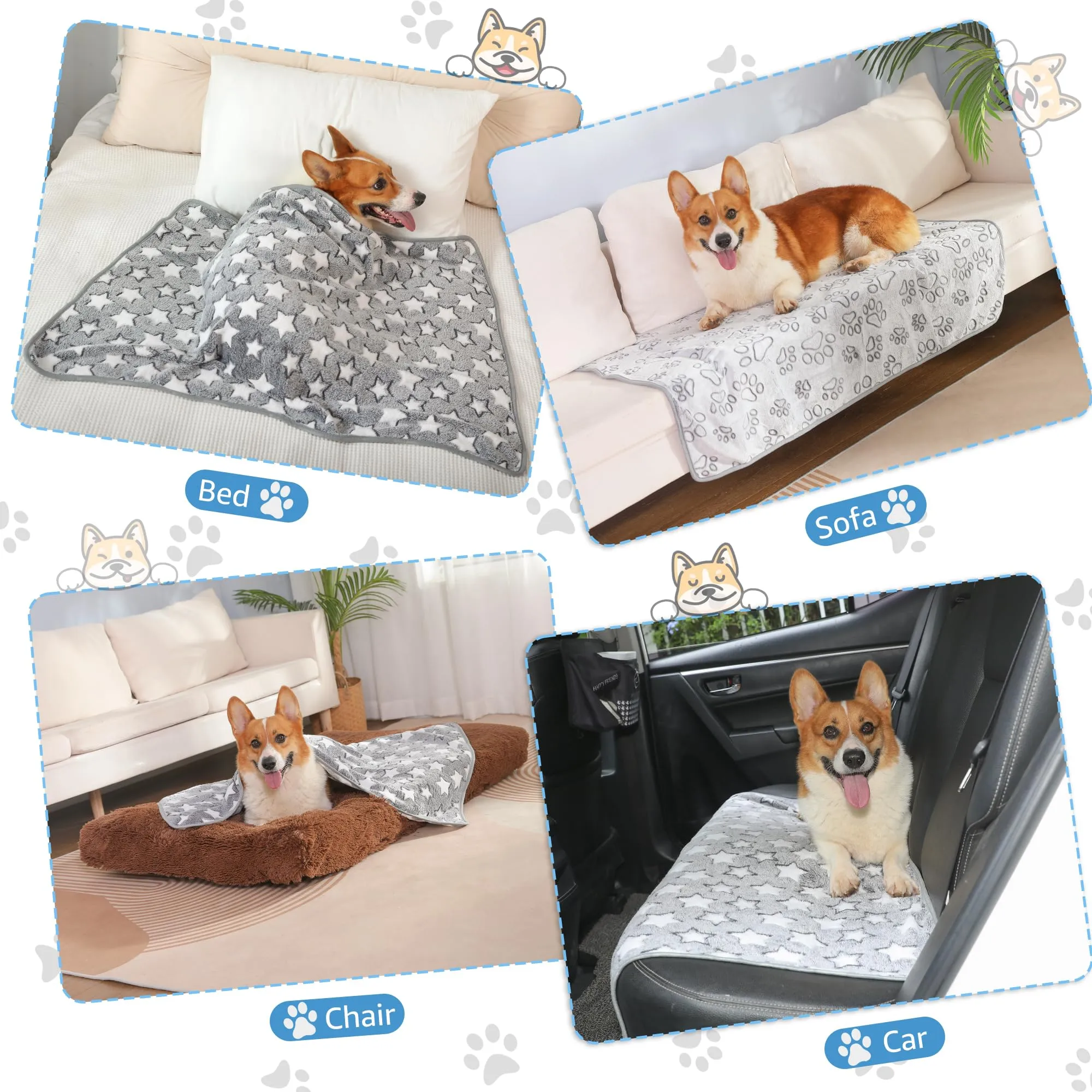 Set di 3 Coperte per Cani e Gatti, Lavabili, Soffici e Morbide - immagine 6