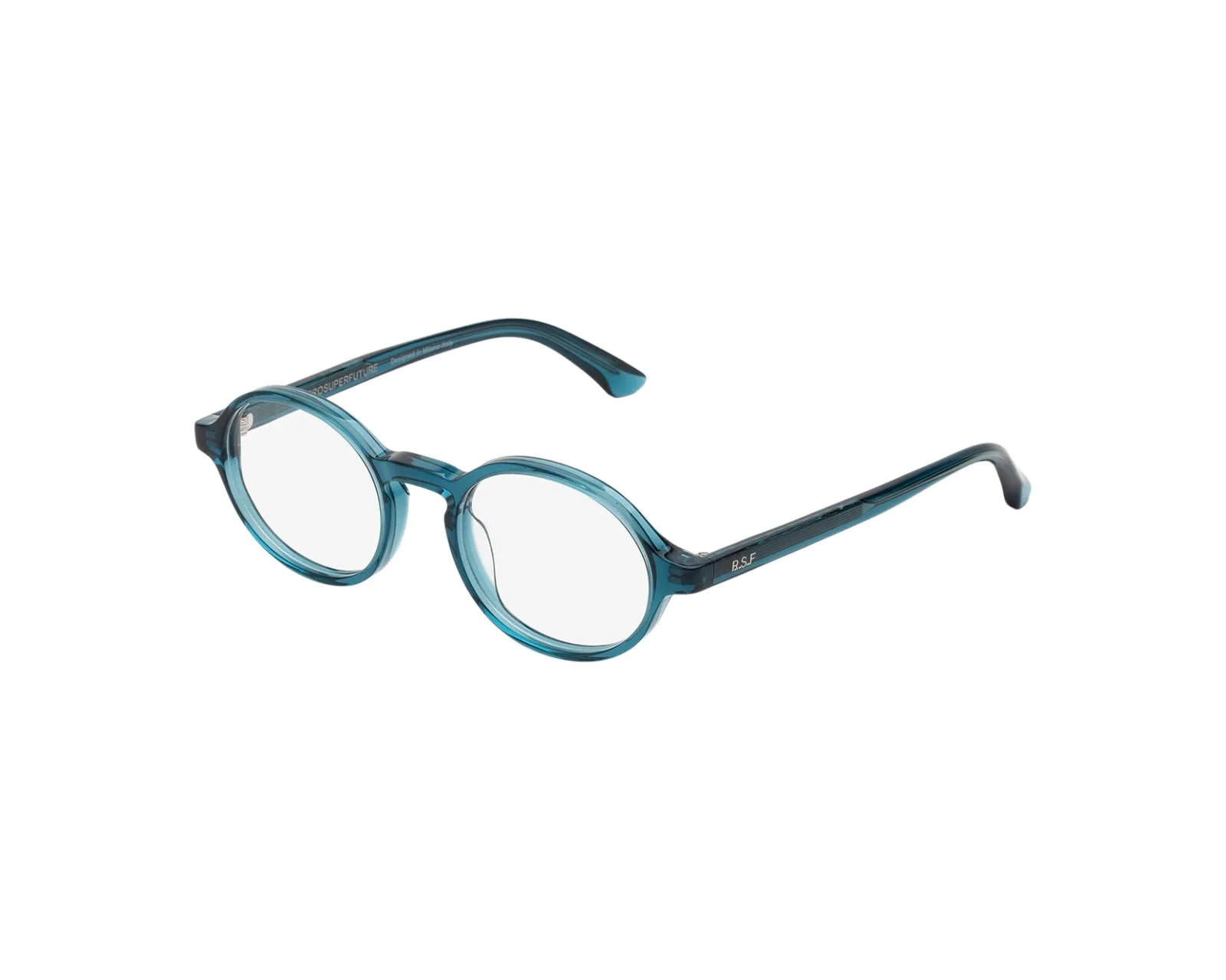 Retrosuperfuture J9I NUMERO 140 TEAL Montature da vista Acetato Blu Rotonda - immagine 1