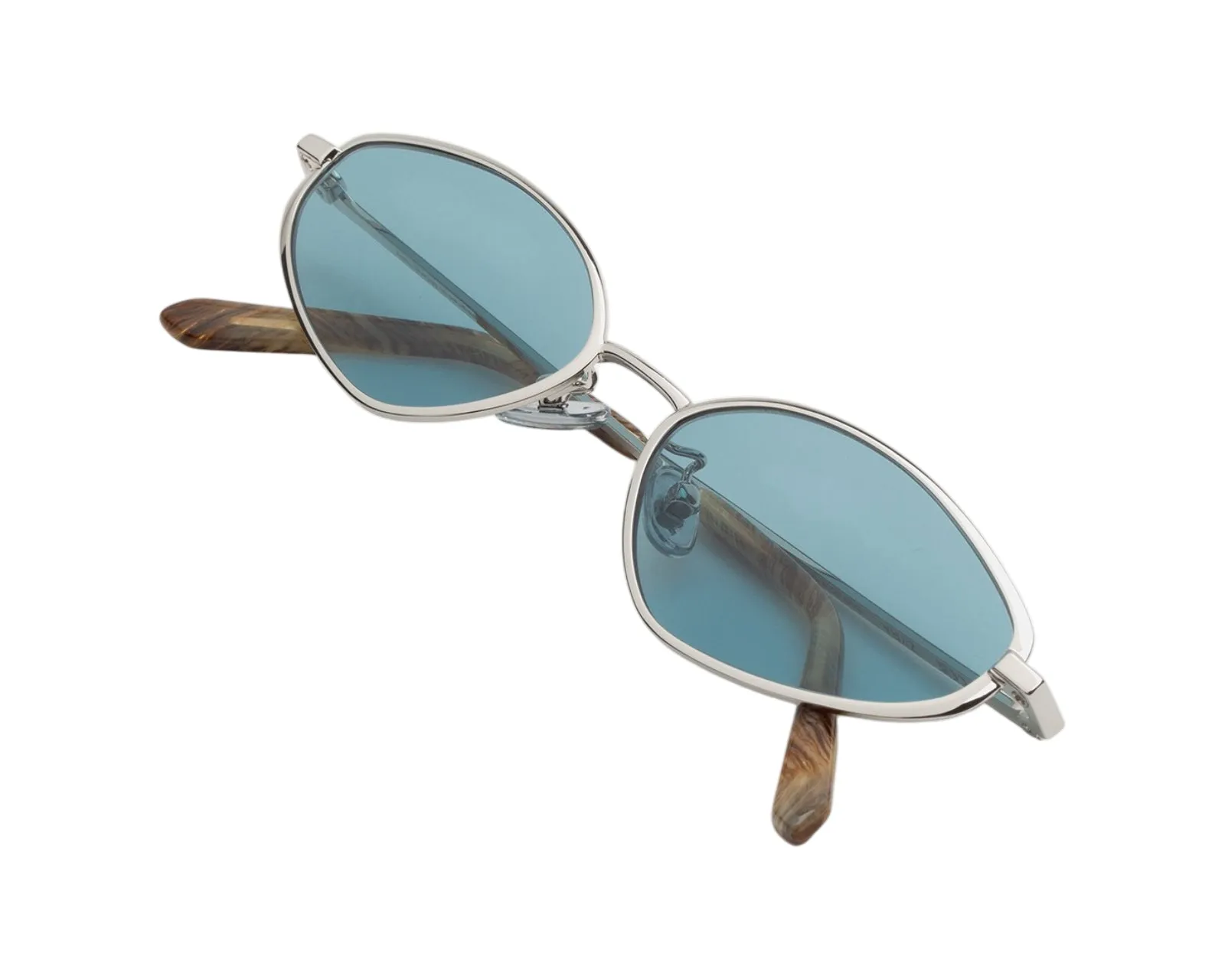 Retrosuperfuture COC ZYRA GRAFFIATO Occhiali da sole Metallo Argento Azzurro Geometrica Normale - immagine 3