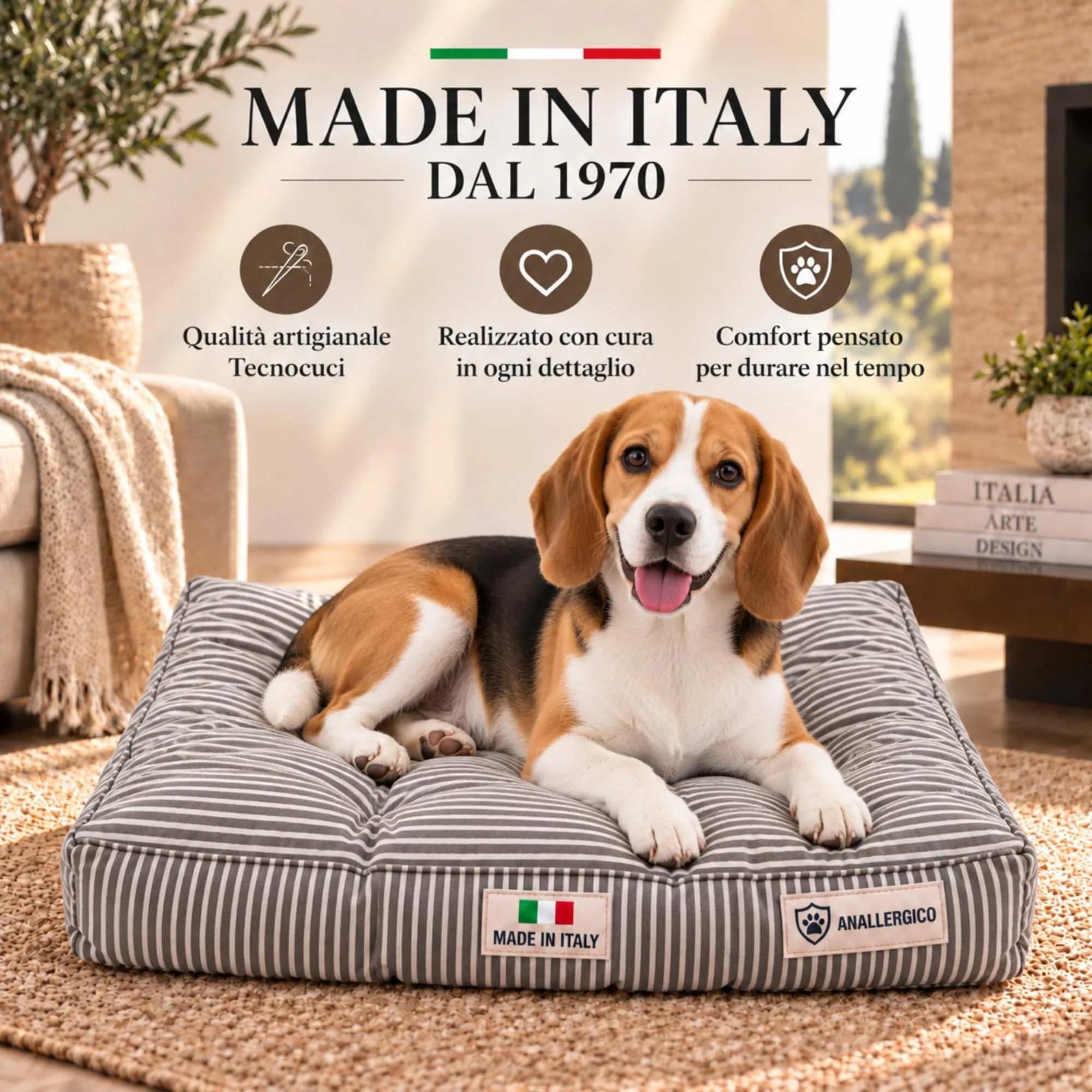 TECNOCUCI Cuccia Cane Lavabile, Realizzata a Mano in Italia, Taglia L - immagine 6