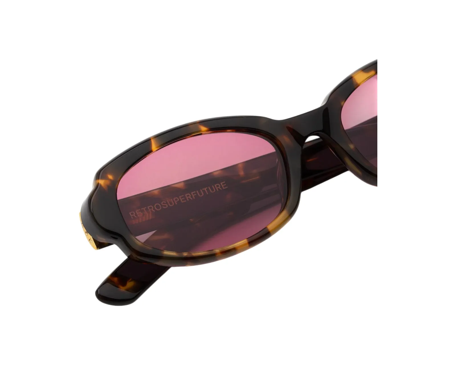 Retrosuperfuture L33 ESATTO BURNT HAVANA Occhiali da sole Acetato Havana Viola Rotonda Normale - immagine 3