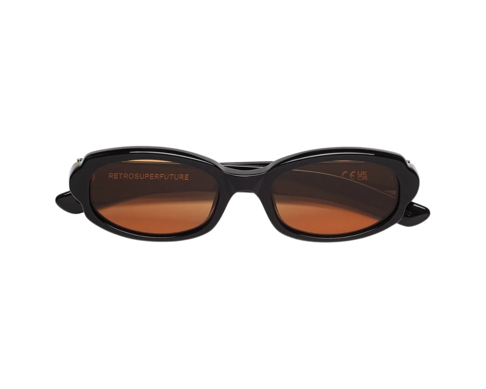 Retrosuperfuture OH9 ESATTO REFINED Occhiali da sole Acetato Nero Marrone Rotonda Normale - immagine 2