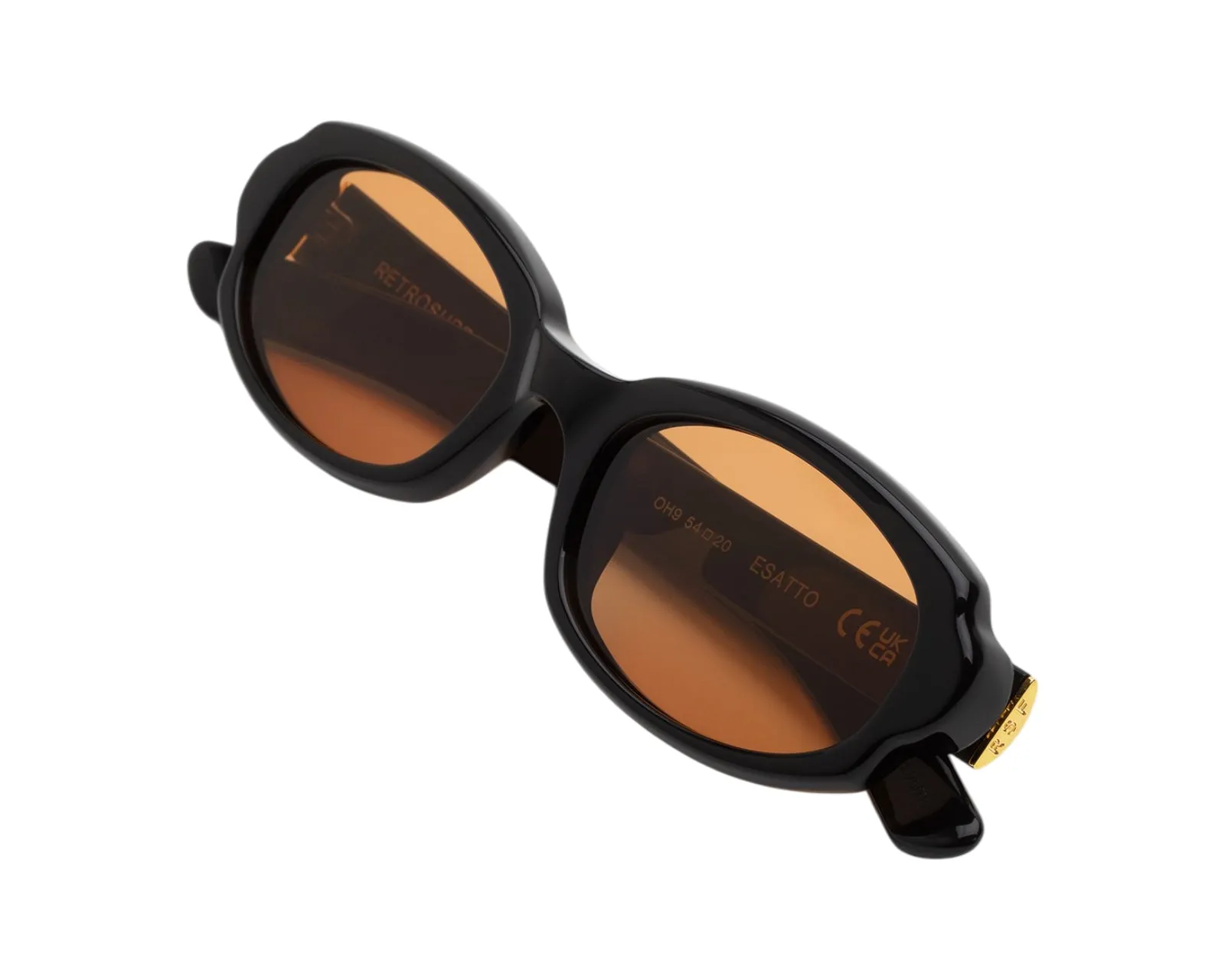 Retrosuperfuture OH9 ESATTO REFINED Occhiali da sole Acetato Nero Marrone Rotonda Normale - immagine 3