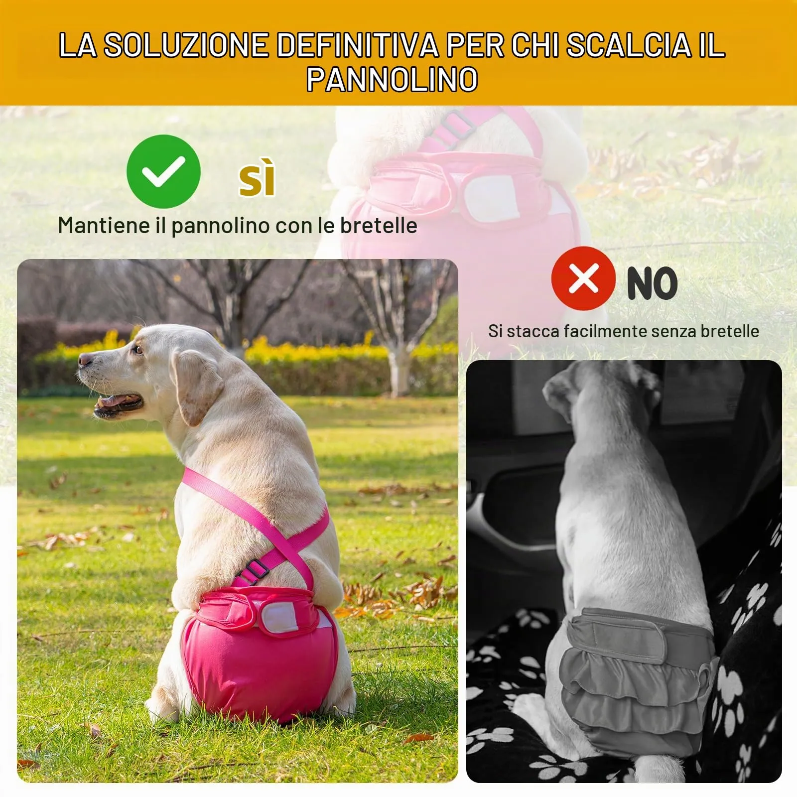 Avont 3 Pezzi Pannolini Cane Femmina Regolabili con Cinghie, Mutandine Cane Femmina Calore Altamente Riutilizzabili -M Nero/Rosa/Viola - immagine 2