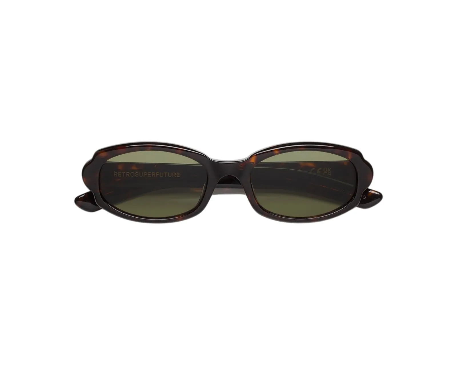 Retrosuperfuture XS6 ESATTO 3627 Occhiali da sole Acetato Havana Verde Rotonda Normale - immagine 2