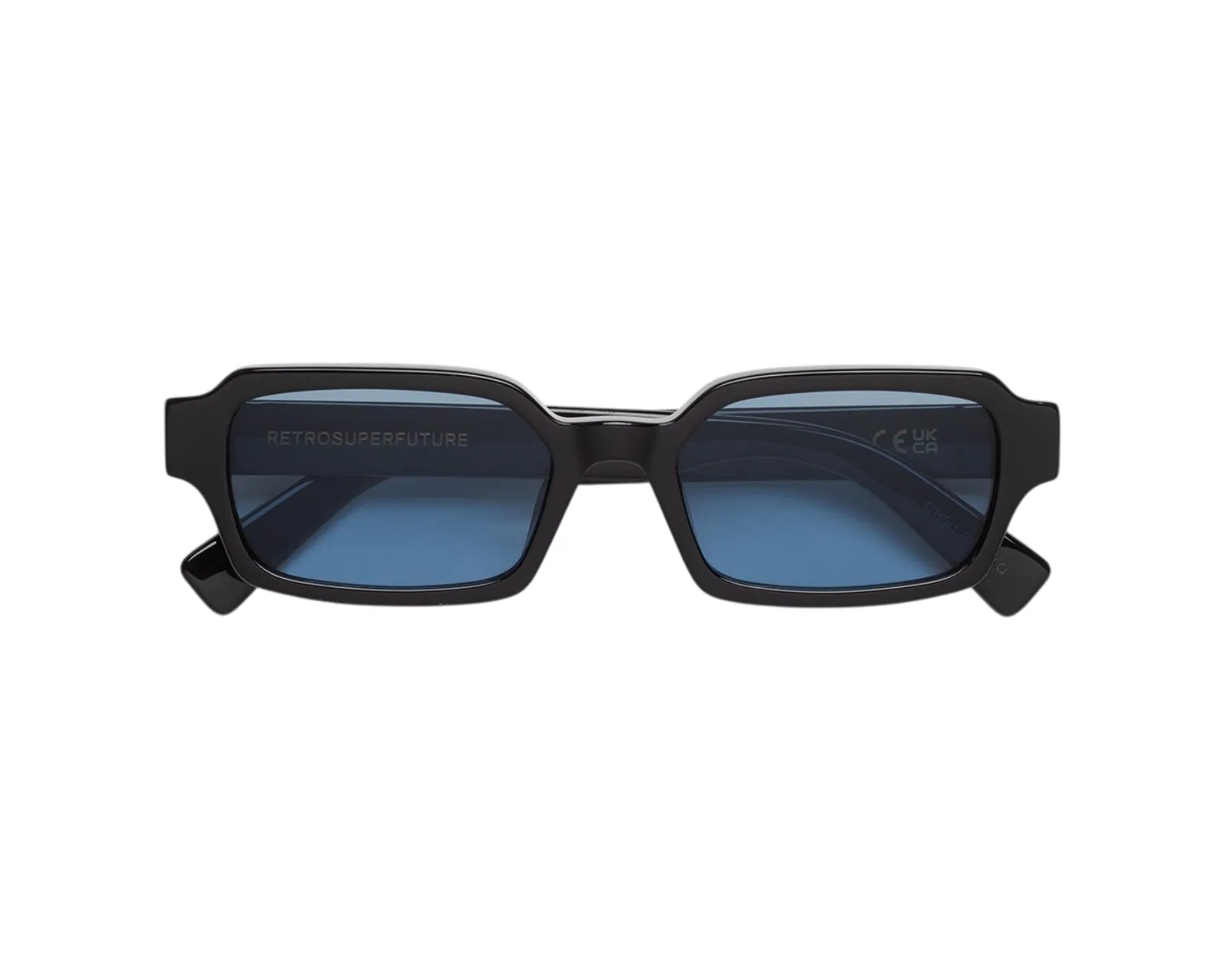 Retrosuperfuture OH5 CARINO AZURE Occhiali da sole Acetato Nero Azzurro Squadrata Normale - immagine 2