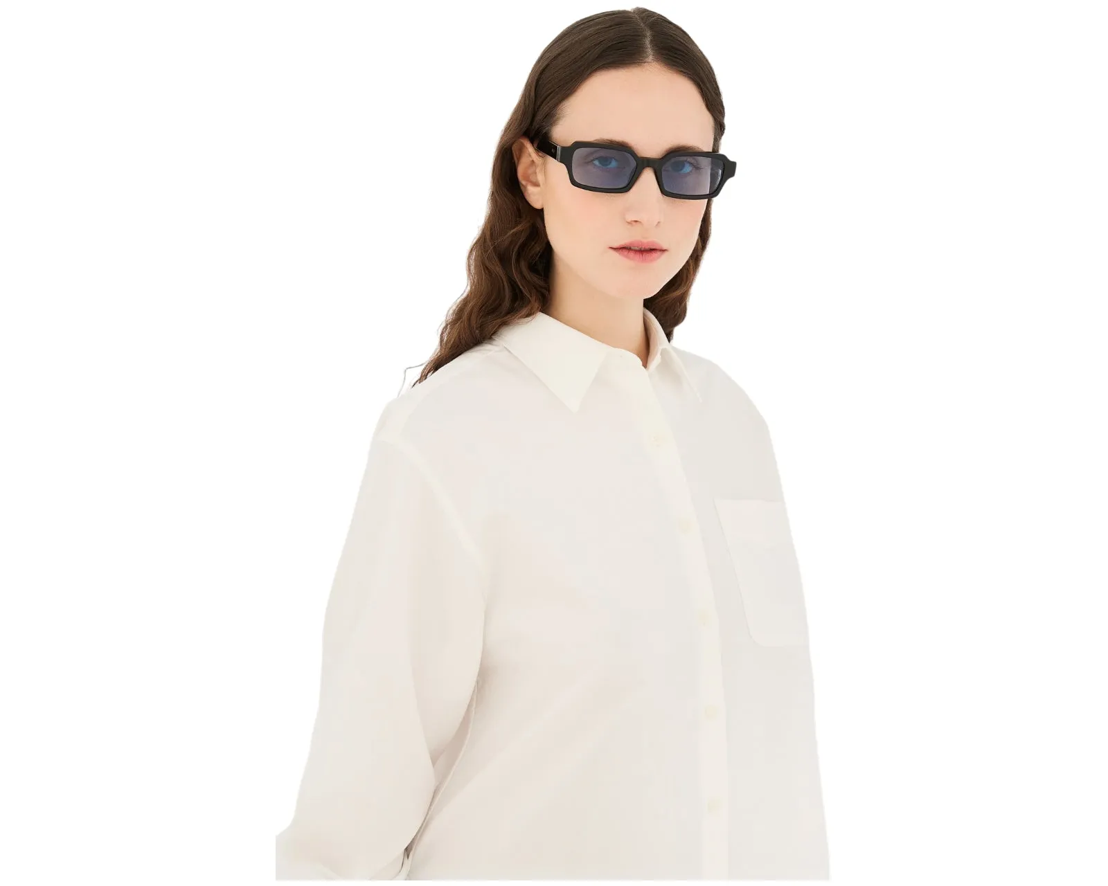 Retrosuperfuture OH5 CARINO AZURE Occhiali da sole Acetato Nero Azzurro Squadrata Normale - immagine 4