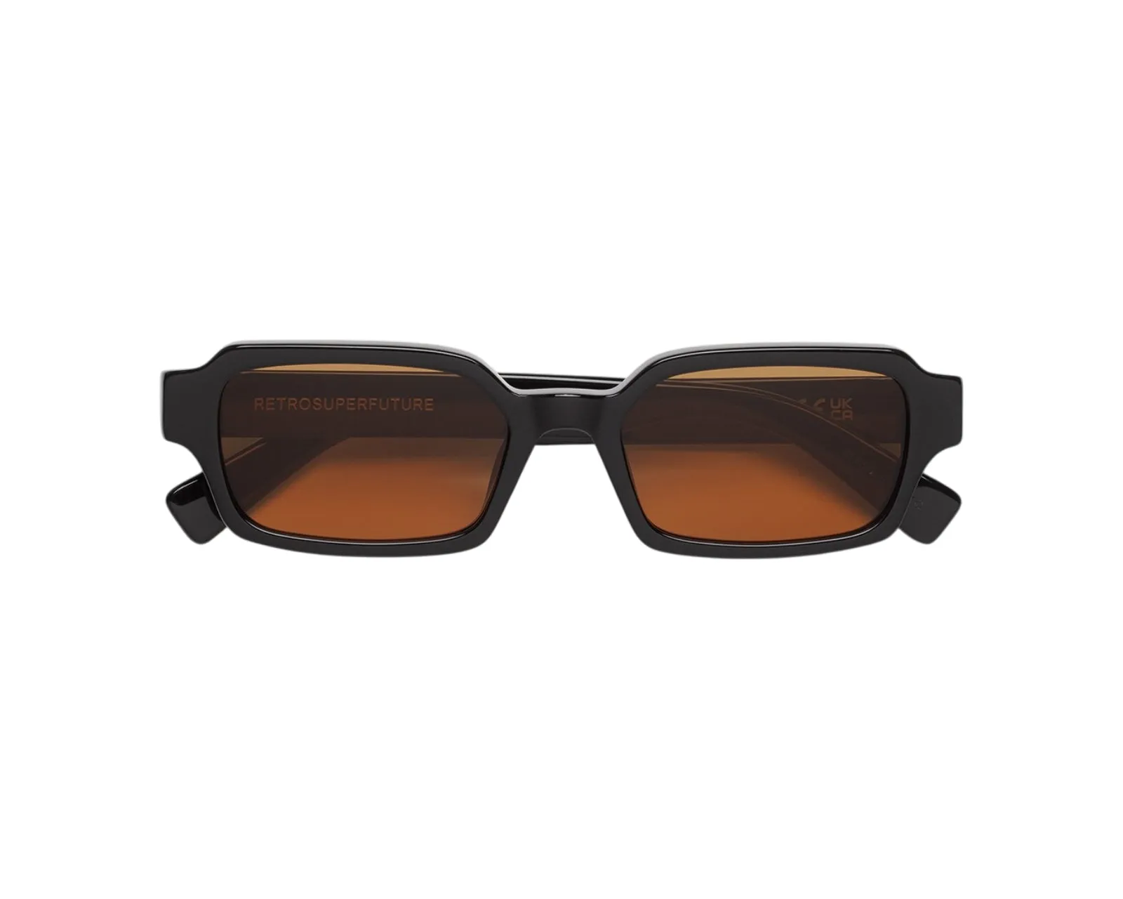 Retrosuperfuture MYS CARINO REFINED Occhiali da sole Acetato Nero Arancione Squadrata Normale - immagine 2