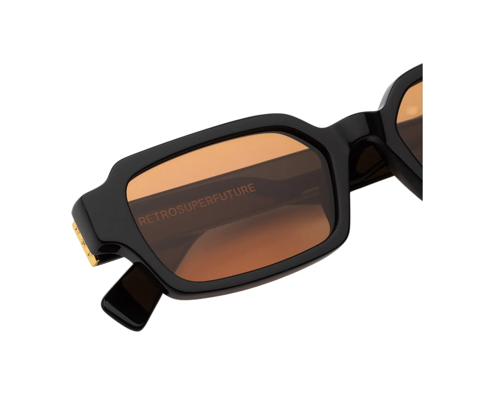 Retrosuperfuture MYS CARINO REFINED Occhiali da sole Acetato Nero Arancione Squadrata Normale - immagine 3