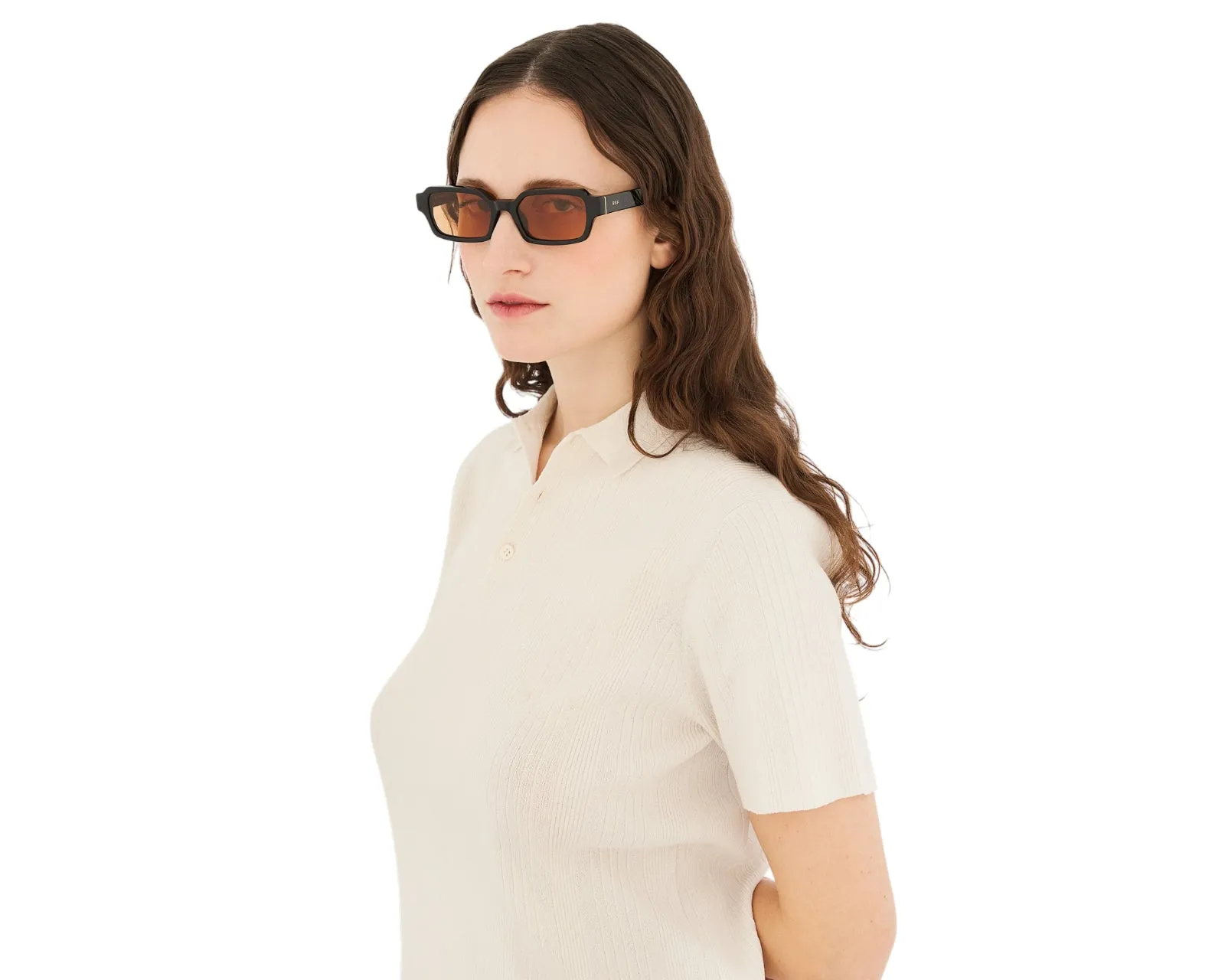 Retrosuperfuture MYS CARINO REFINED Occhiali da sole Acetato Nero Arancione Squadrata Normale - immagine 4