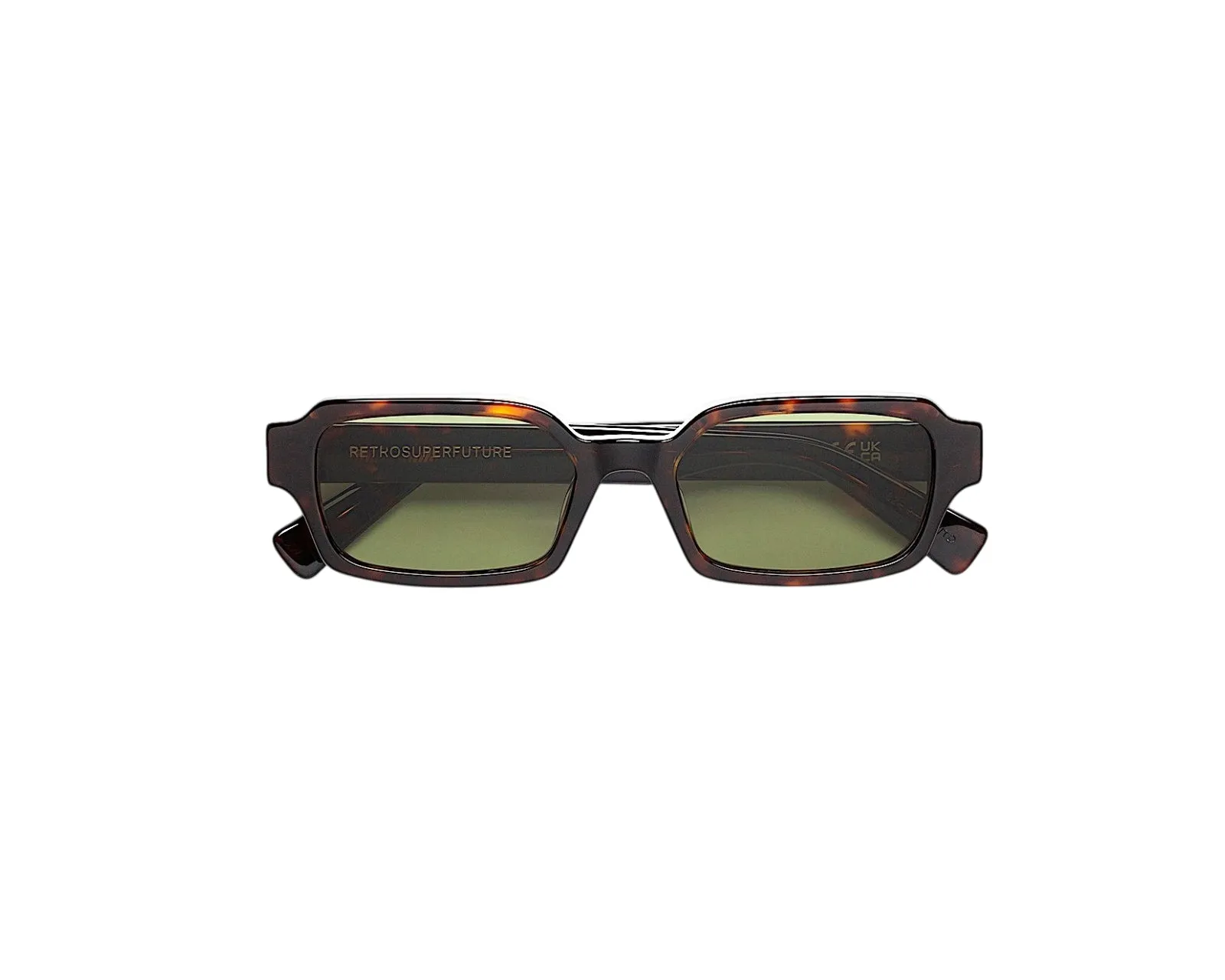 Retrosuperfuture 8ZE CARINO 3627 Occhiali da sole Acetato Havana Verde Squadrata Normale - immagine 2