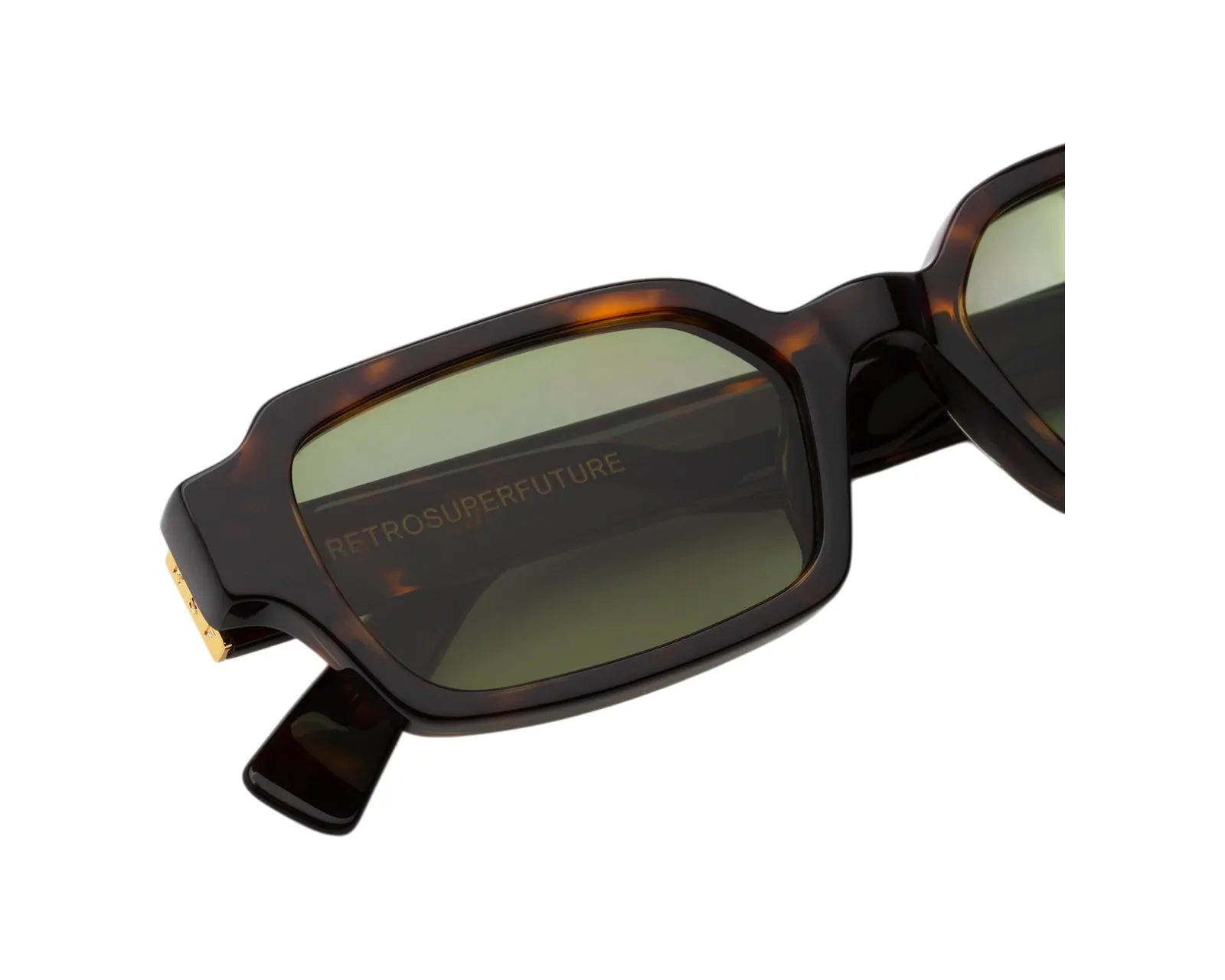 Retrosuperfuture 8ZE CARINO 3627 Occhiali da sole Acetato Havana Verde Squadrata Normale - immagine 3